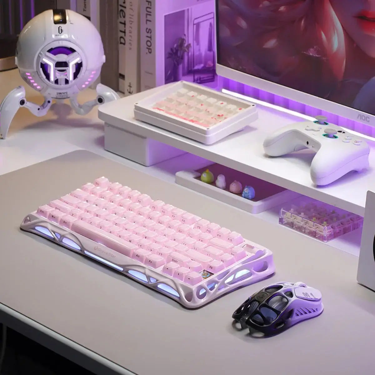 GravaStar - Mercury K1 Sakura Pink Wireless Mechanical Keyboard - Bezprzewodowa Klawiatura Mechaniczna