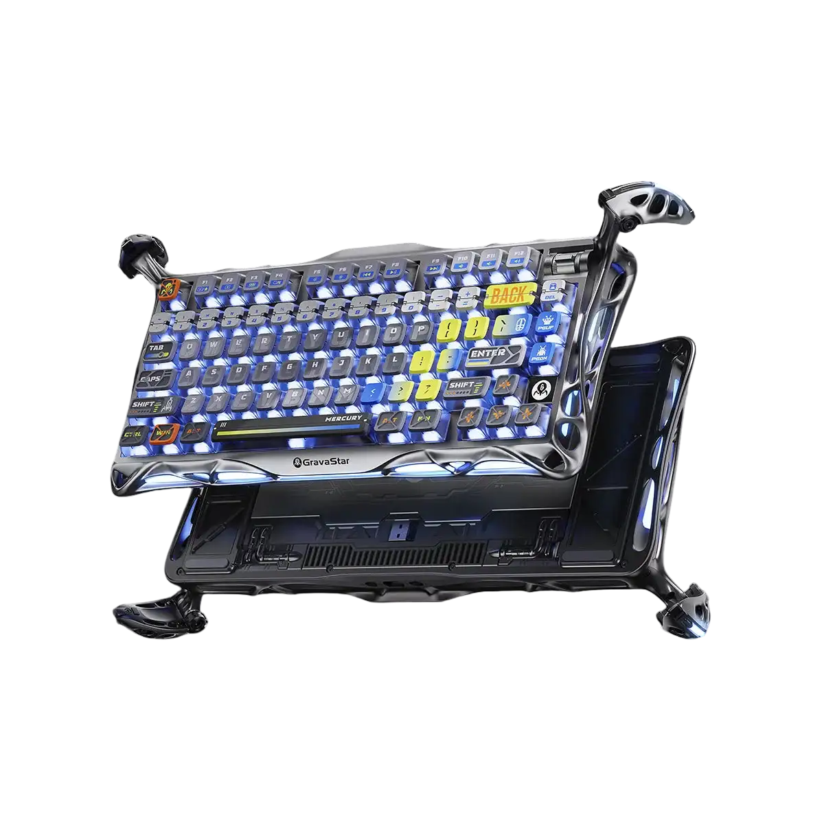 GravaStar - Mercury K1 Pro Interstellar Silver Wireless Mechanical Keyboard - Bezprzewodowa Klawiatura Mechaniczna