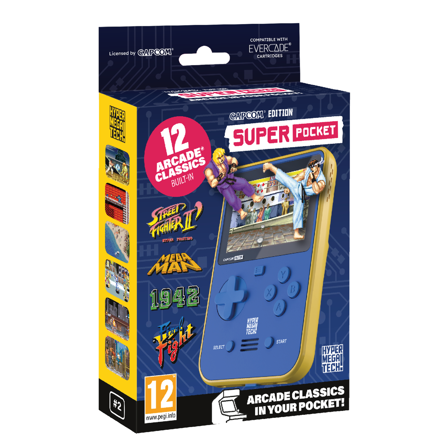 Evercade - Hyper Mega Tech Super Pocket Capcom Edition - Konsola Retro z Zestawem Gier