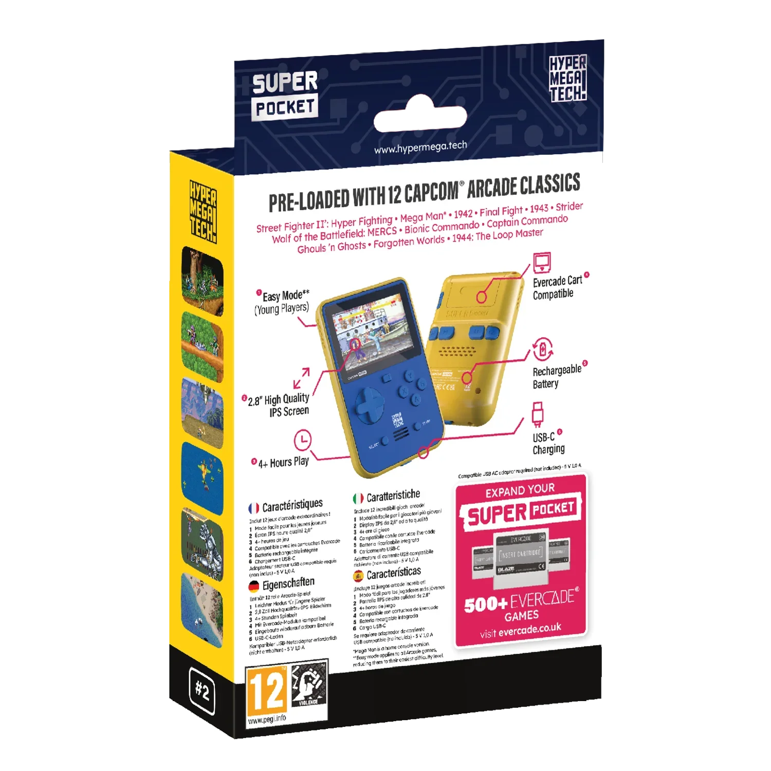 Super Pocket – konsola przenośna z 12 klasycznymi grami Capcom, ekranem IPS, ładowaniem USB-C i baterią na 4+ godziny