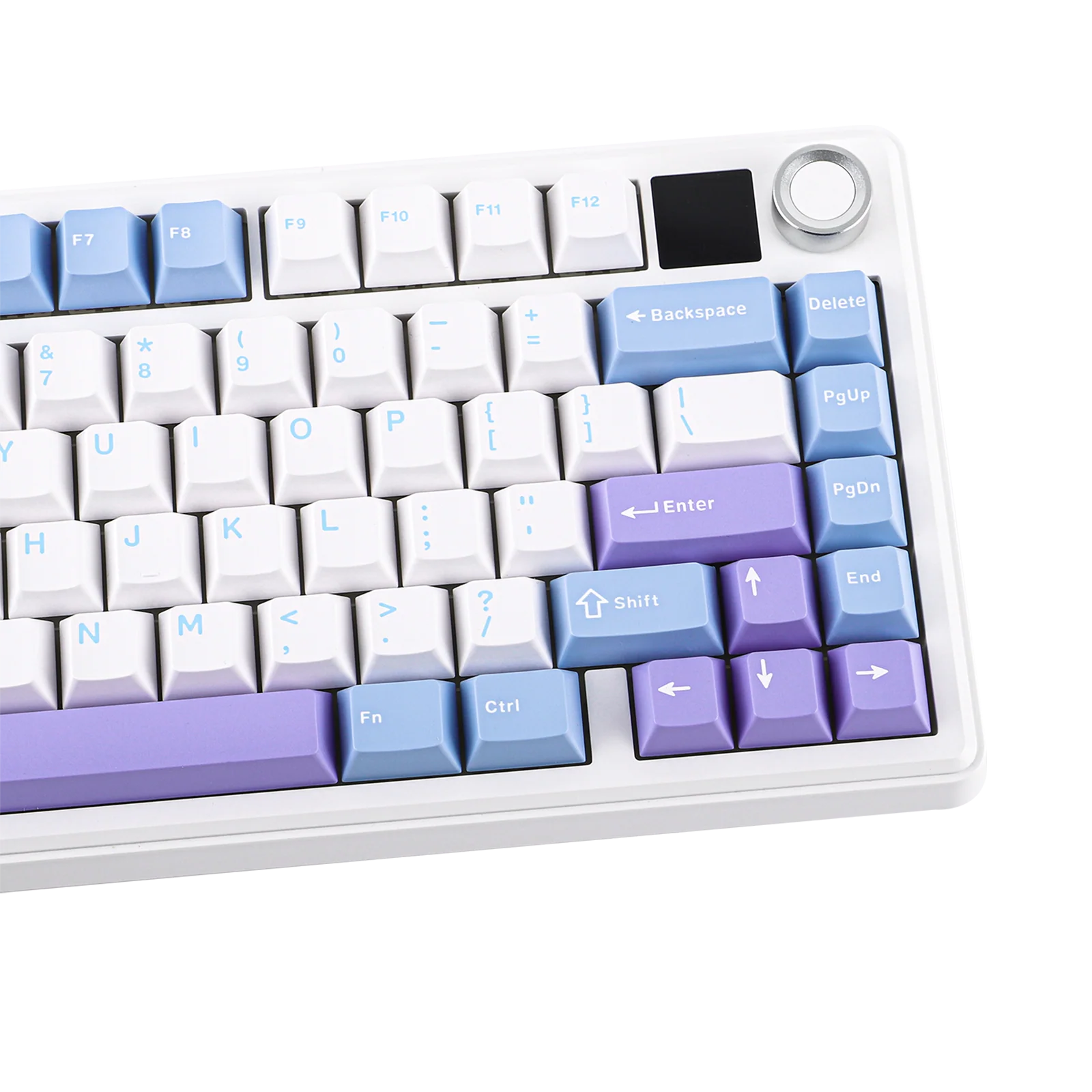 AULA - F75 MAX Mechanical Keyboard with TFT Screen - Klawiatura Mechaniczna - White + Blue