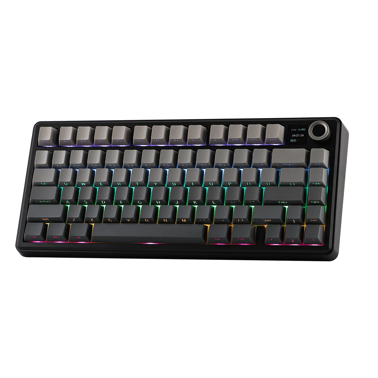 AULA - F75 MAX Mechanical Keyboard with TFT Screen - Klawiatura Mechaniczna - Gradient Grey Side-Engraved