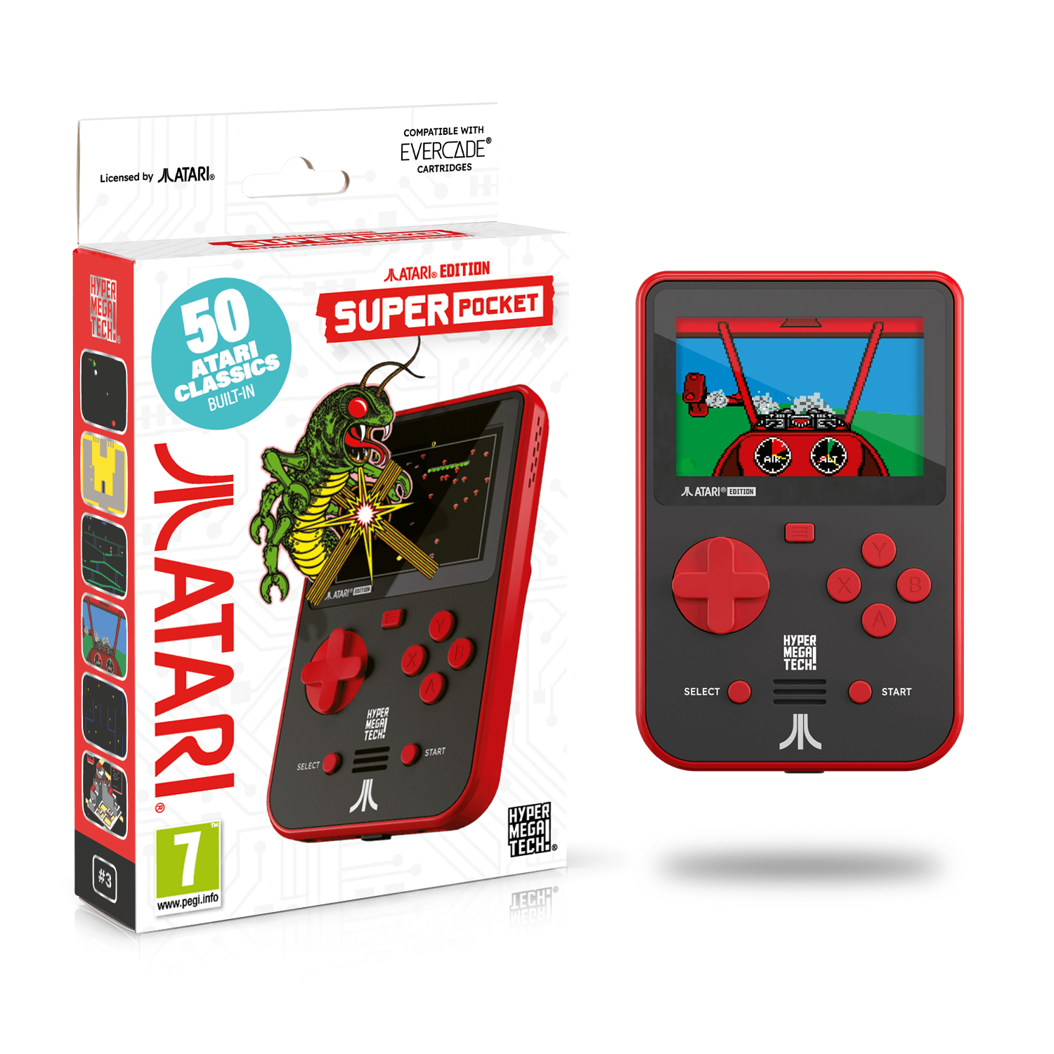 Evercade - Hyper Mega Tech Super Pocket Atari Edition - Konsola Retro z Zestawem Gier