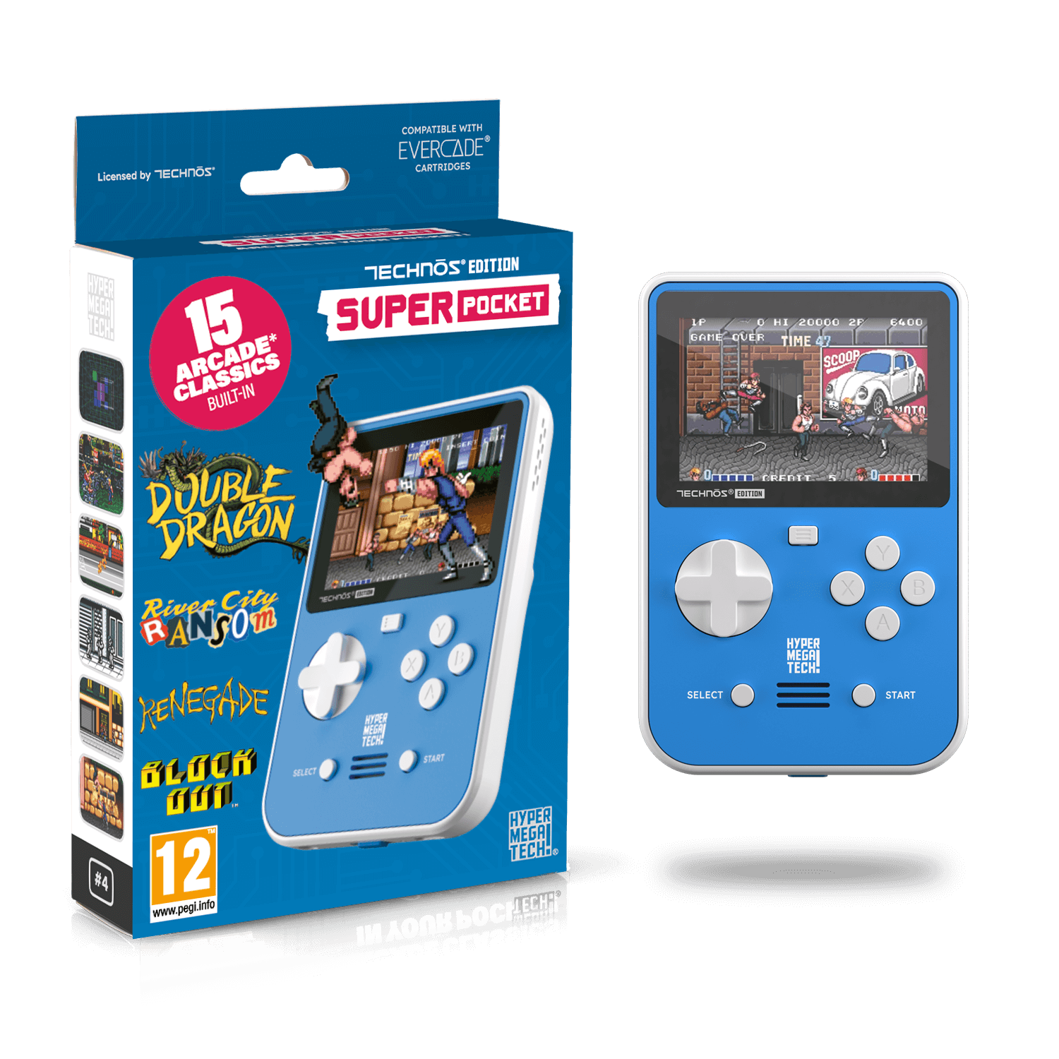 Evercade - Hyper Mega Tech Super Pocket Technos Edition - Konsola Retro z Zestawem Gier