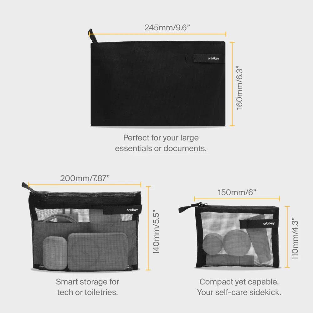 Orbitkey - Essentials Pouch Trio - Zestaw Trzech Saszetek