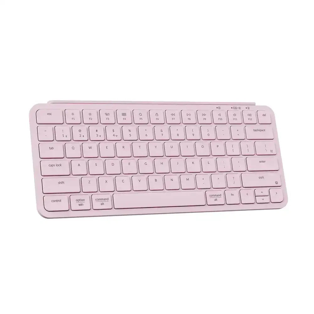 Różowa klawiatura bezprzewodowa ultra slim 75% na biurko, kompatybilna z Mac i Windows