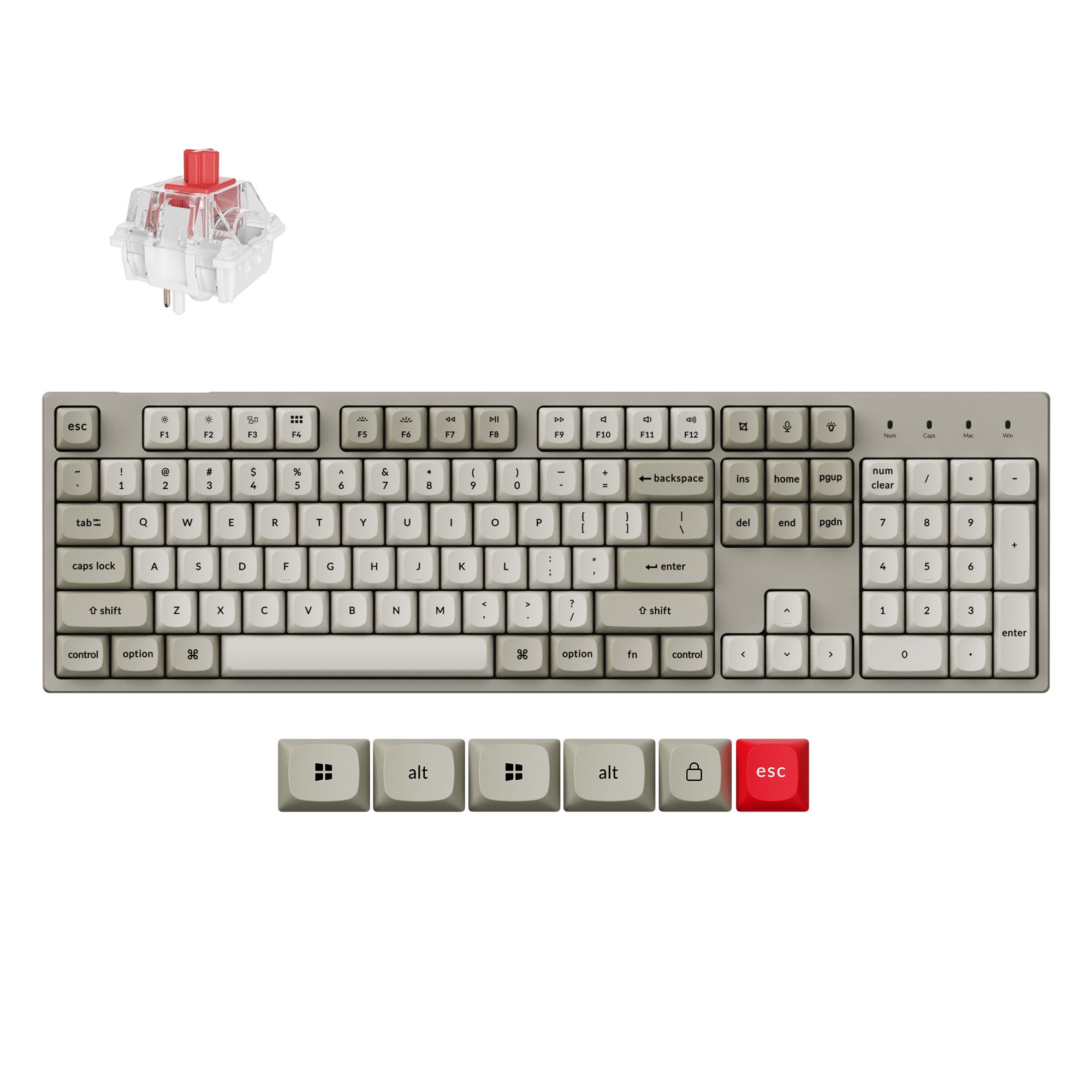 Keychron-C2-Pro-8K-Swappable-RGB-Backlight-Red-Switch