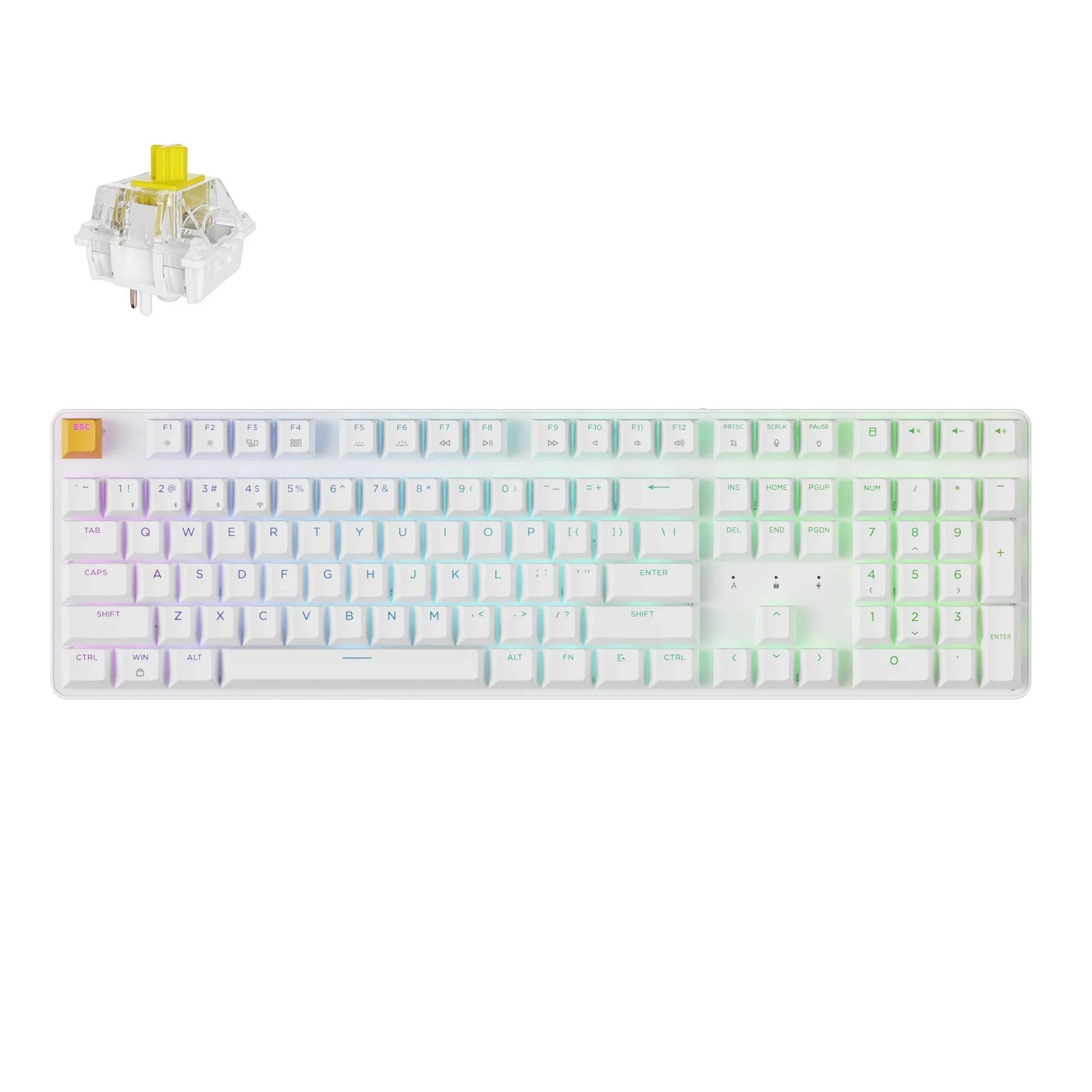 Keychron J5 QMK Wireless Custom Mechanical Keyboard RGB Backlight White Keychron Super Banana