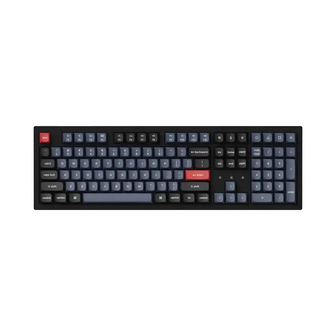 Klawiatura mechaniczna full-size z kolorowymi keycapami, idealna do pracy biurowej i home office