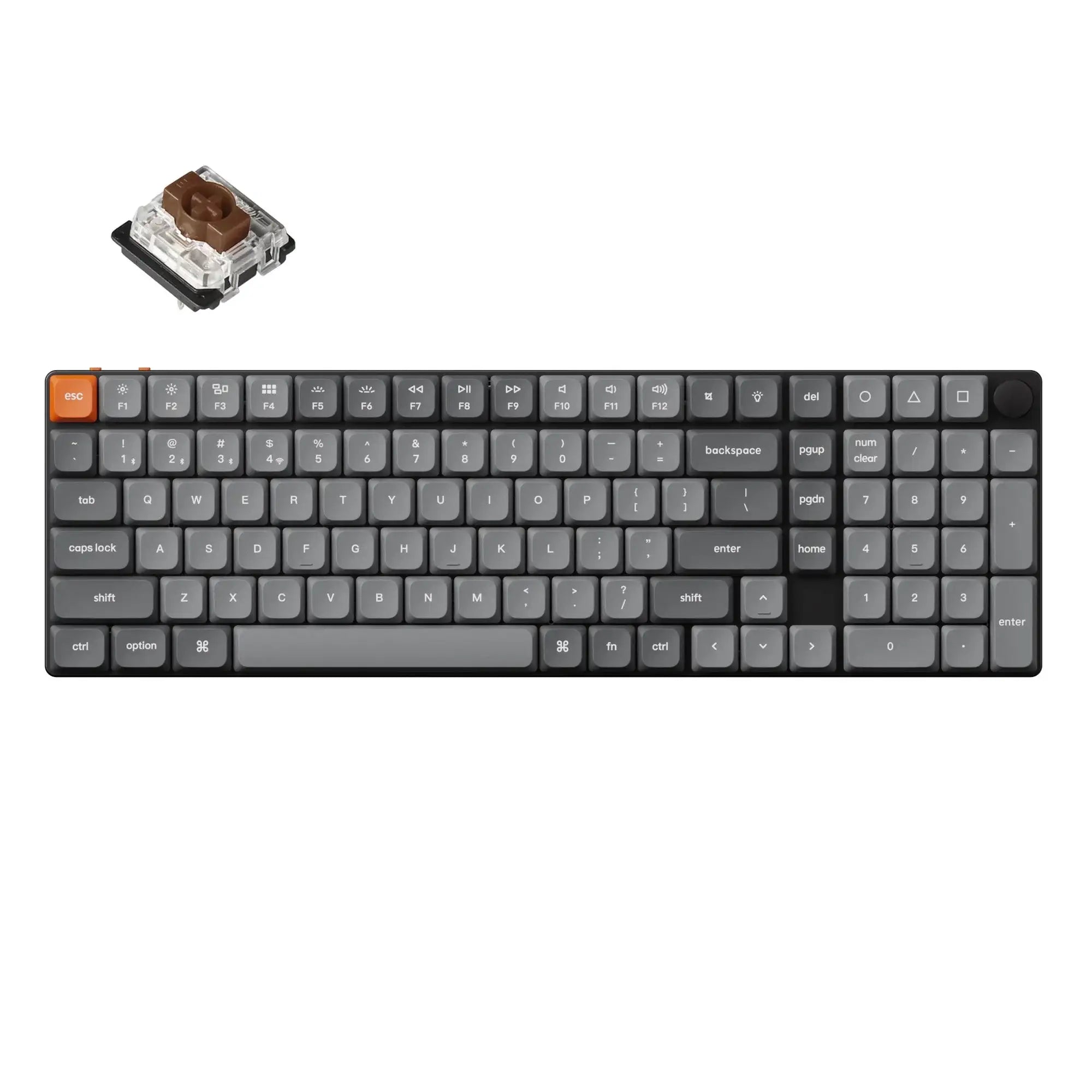 Keychron K17 Max QMK Wireless Custom Mechanical Keyboard 96 Percent Layout Fully Assembled for Mac Windows Linux Gateron Low Profile Brown