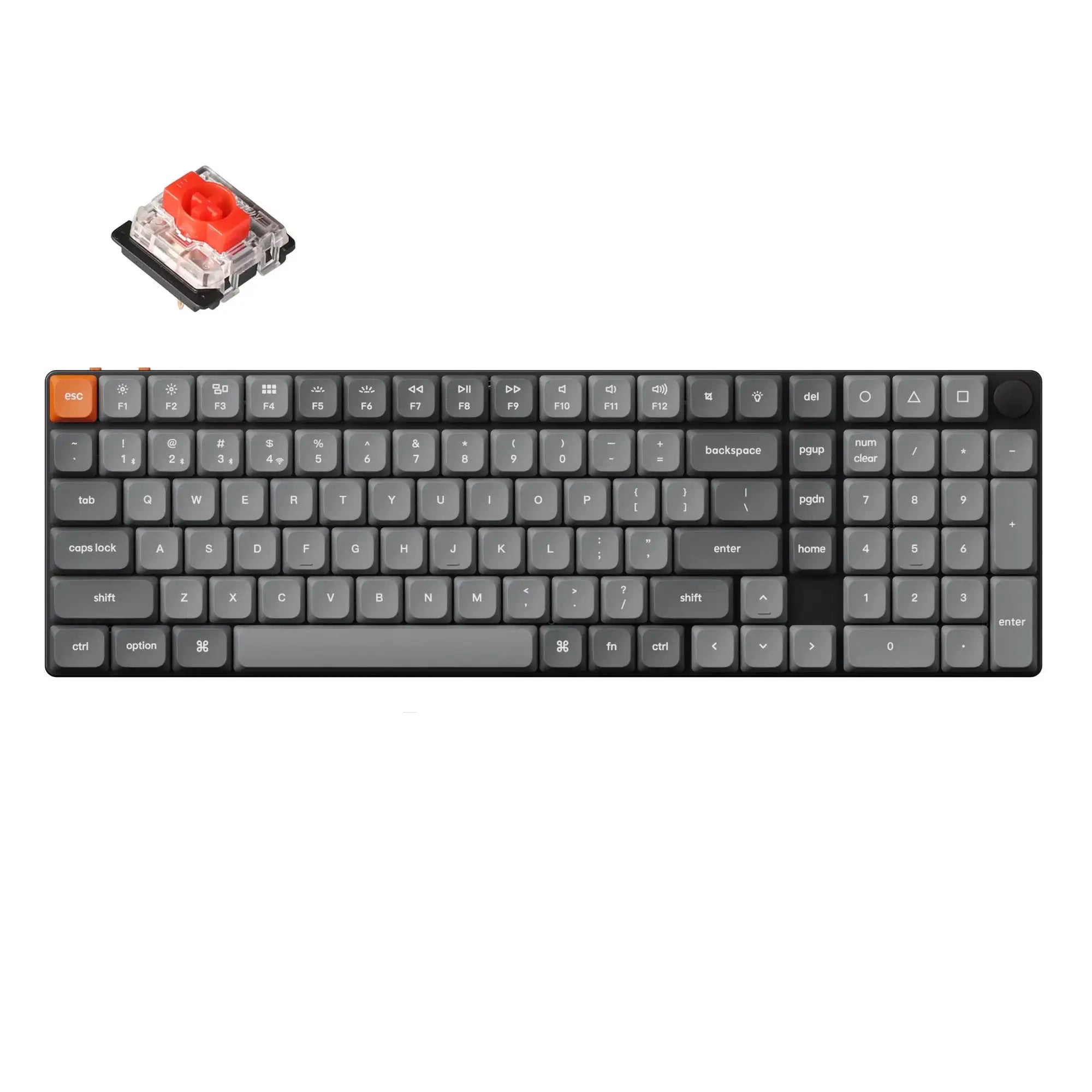 Keychron K17 Max QMK Wireless Custom Mechanical Keyboard 96 Percent Layout Fully Assembled for Mac Windows Linux Gateron Low Profile Red