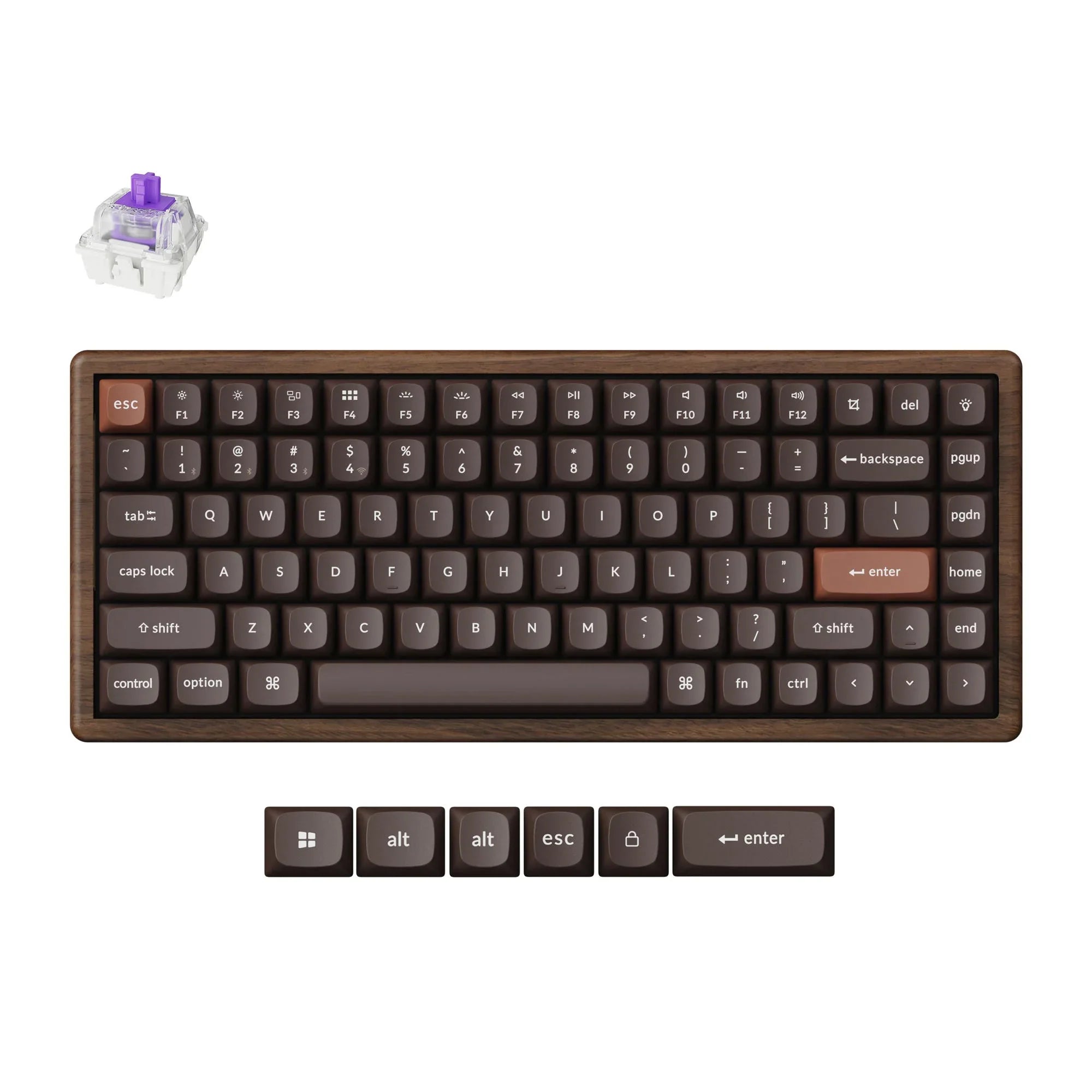 K2 HE Swappable RGB Backlight Nebula Switch - All-Wood Special Edition