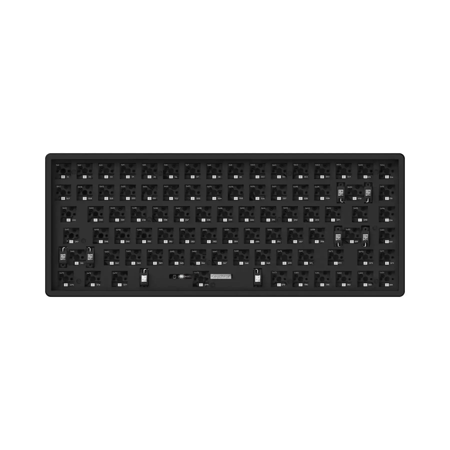 Czarna klawiatura mechaniczna barebone TKL, aluminiowa rama, hot-swappable, bez keycapów