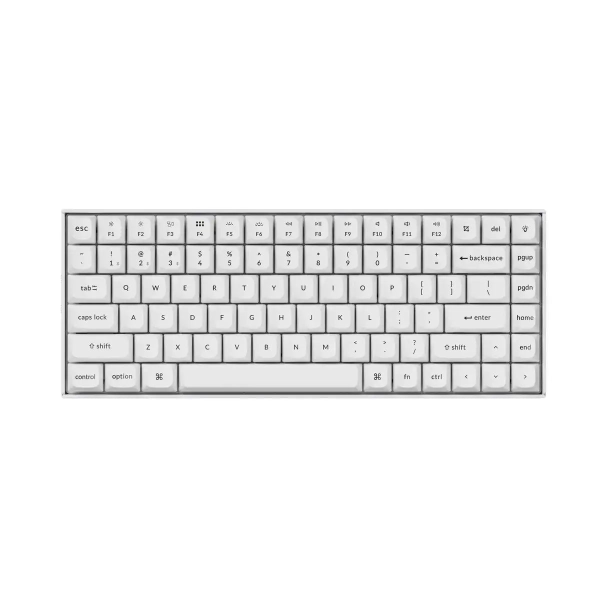 klawiatura mechaniczna Keychron K2 Pro biała na białym tle, układ kompaktowy, podświetlenie