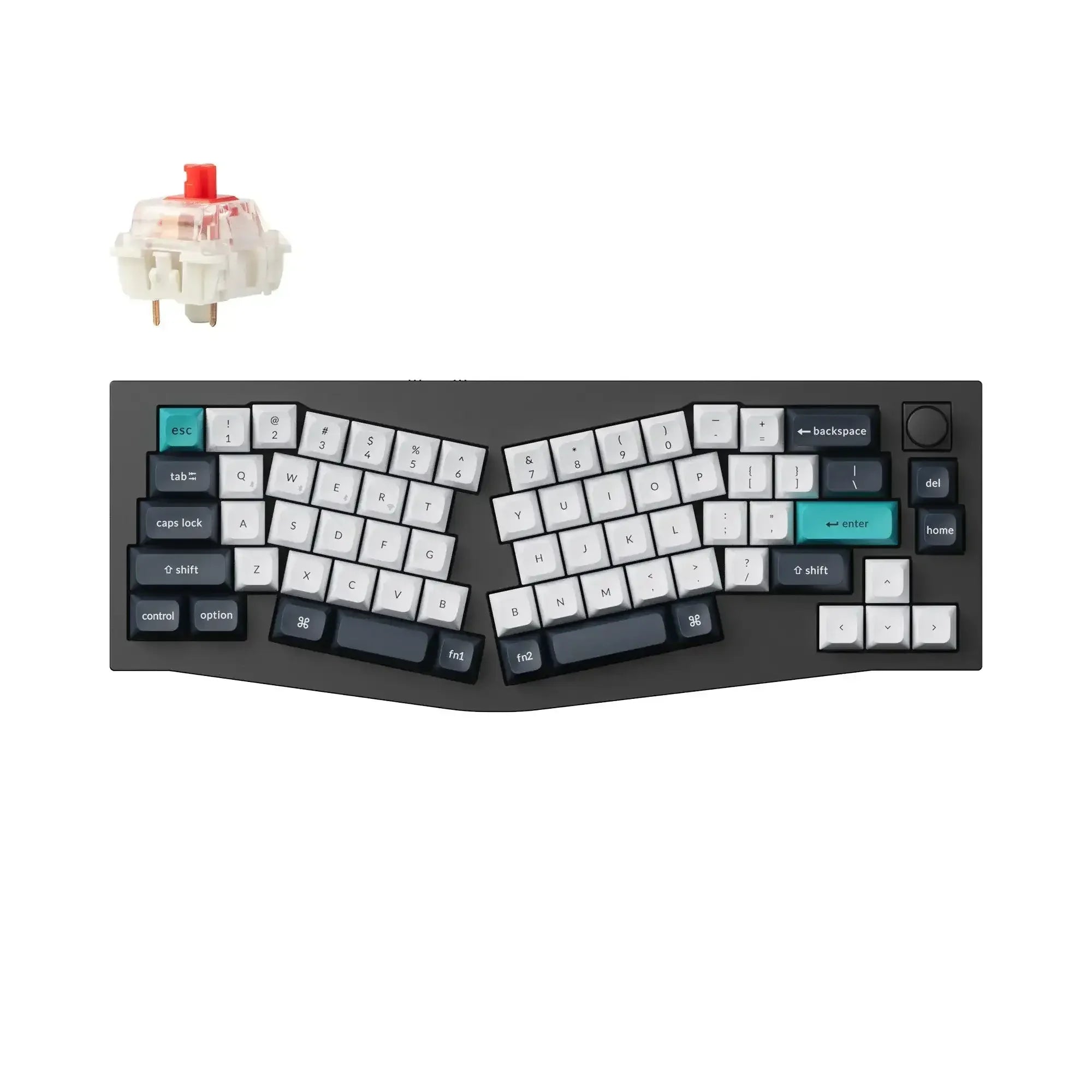 Mechaniczna klawiatura bezprzewodowa 65%, układ Alice, czarna obudowa, czerwony switch