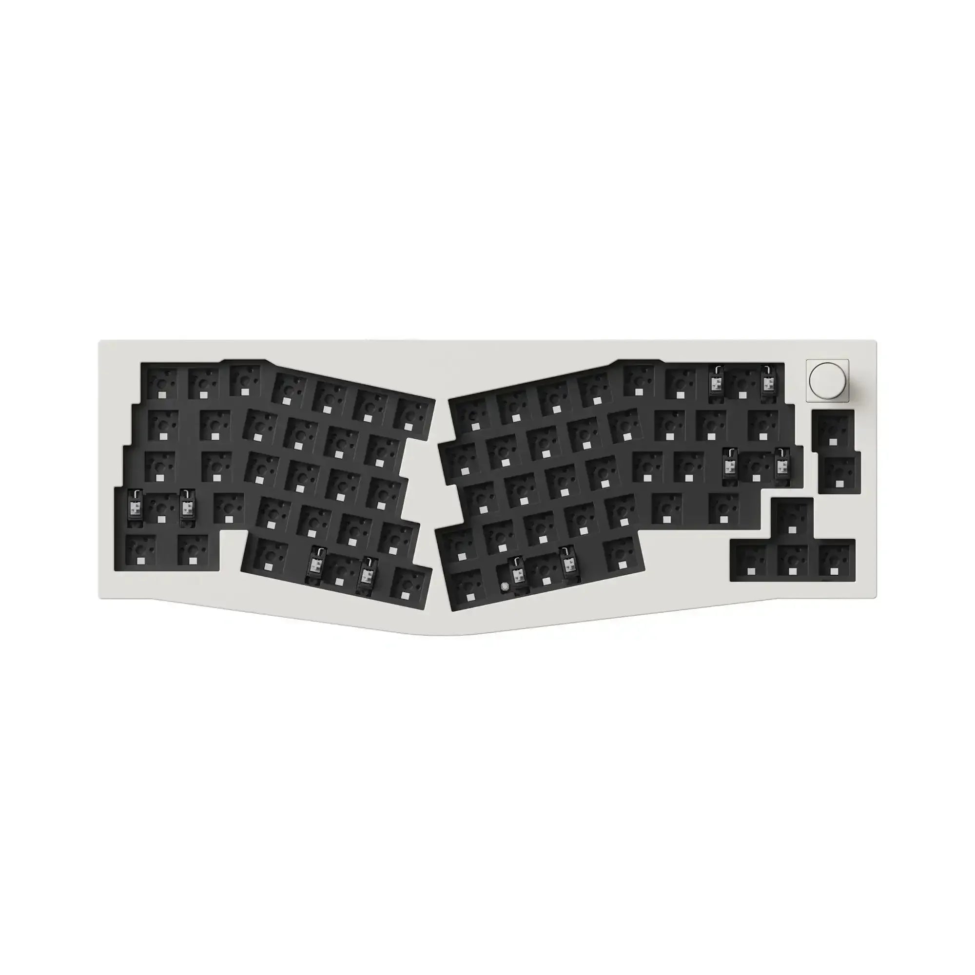 Aluminiowa klawiatura mechaniczna barebone 65% w układzie Alice z pokrętłem, bez klawiszy