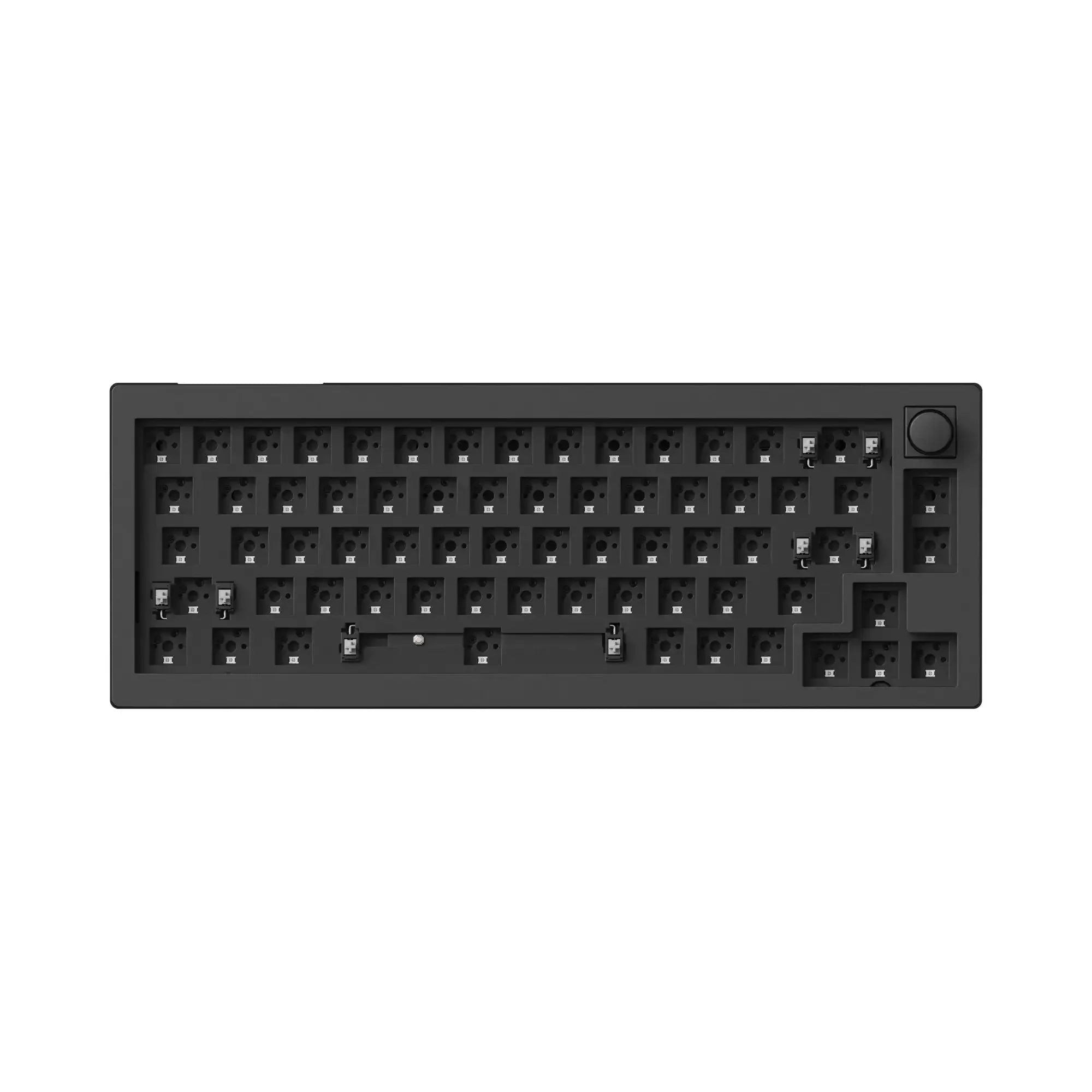 Czarna klawiatura mechaniczna barebone 65% z pokrętłem, kompatybilna z Mac i Windows