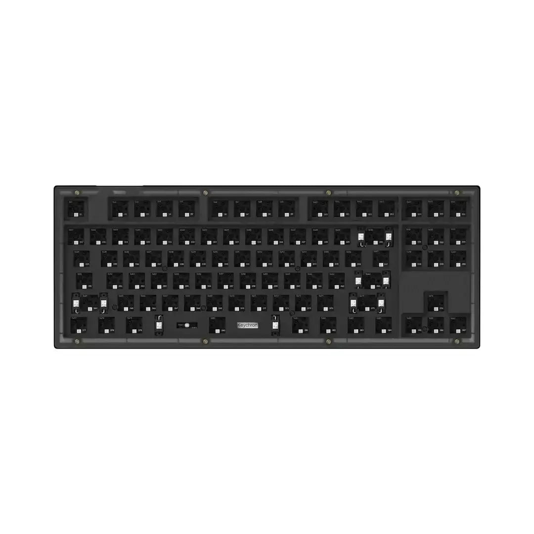barebone klawiatura mechaniczna TKL, czarna, hot-swap, bez klawiszy, ustawienie QMK VIA