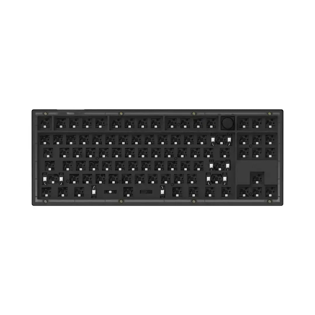 Czarna, hot-swappable klawiatura mechaniczna TKL bez klawiszy, pokrętło, opcja personalizacji