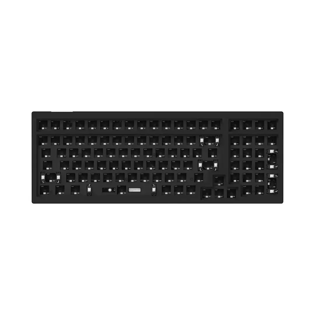 Czarna klawiatura mechaniczna barebone, układ 96%, hot-swappable, bez keycapów