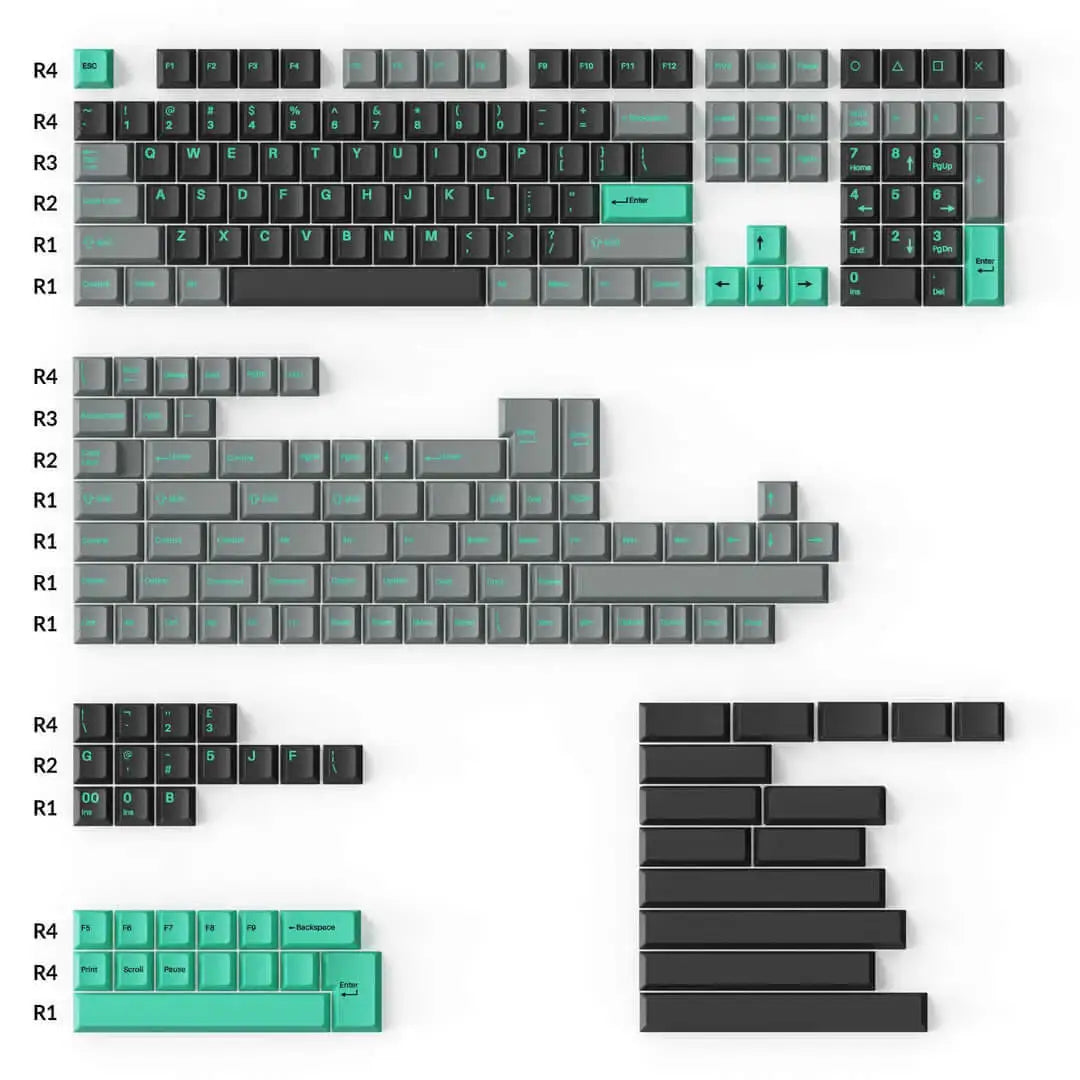 Keychron Cherry Profile Double-Shot PBT Full Set Keycaps - Hacker Mint