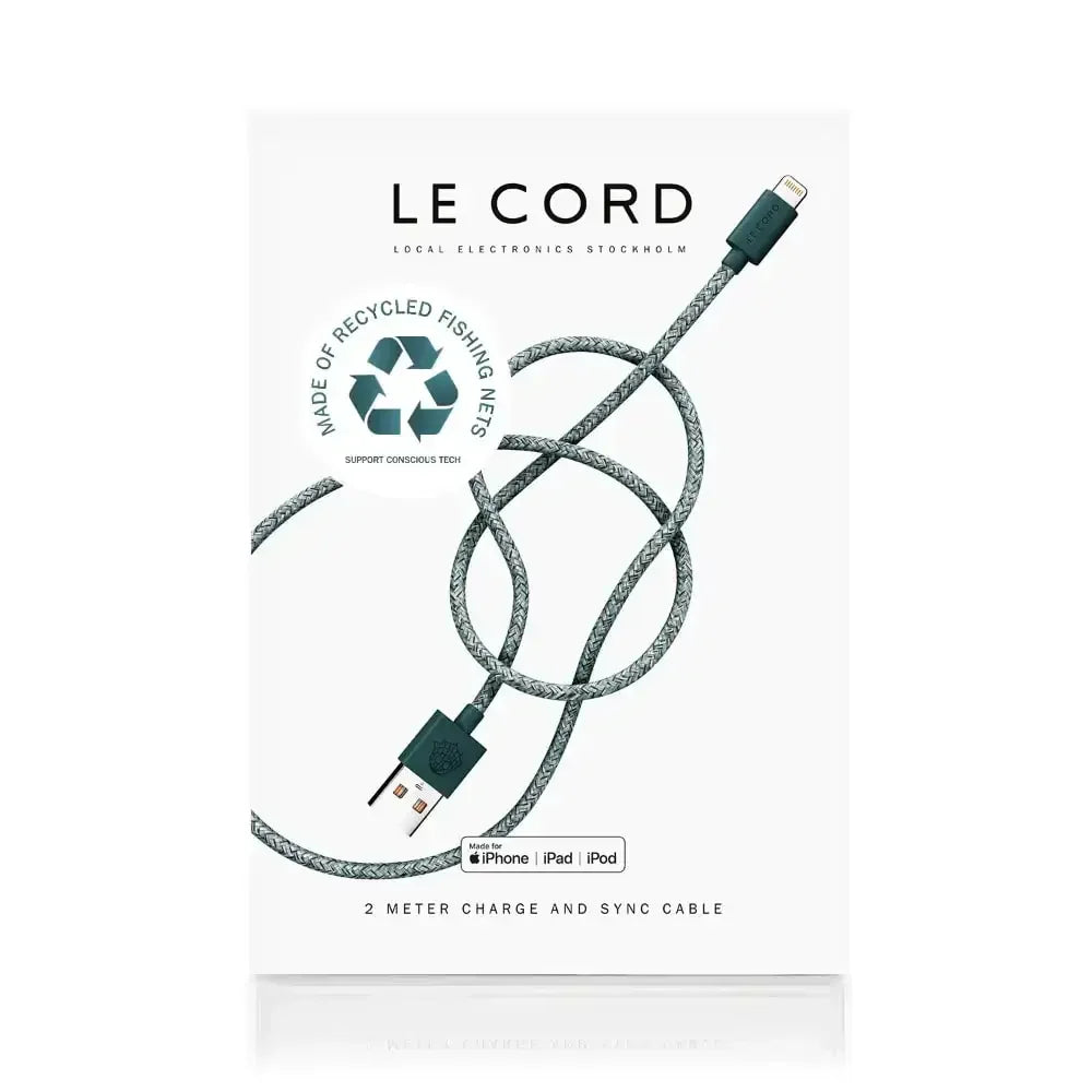 Ekologiczny kabel USB do iPhone z recyklingu, 2m, do ładowania i synchronizacji