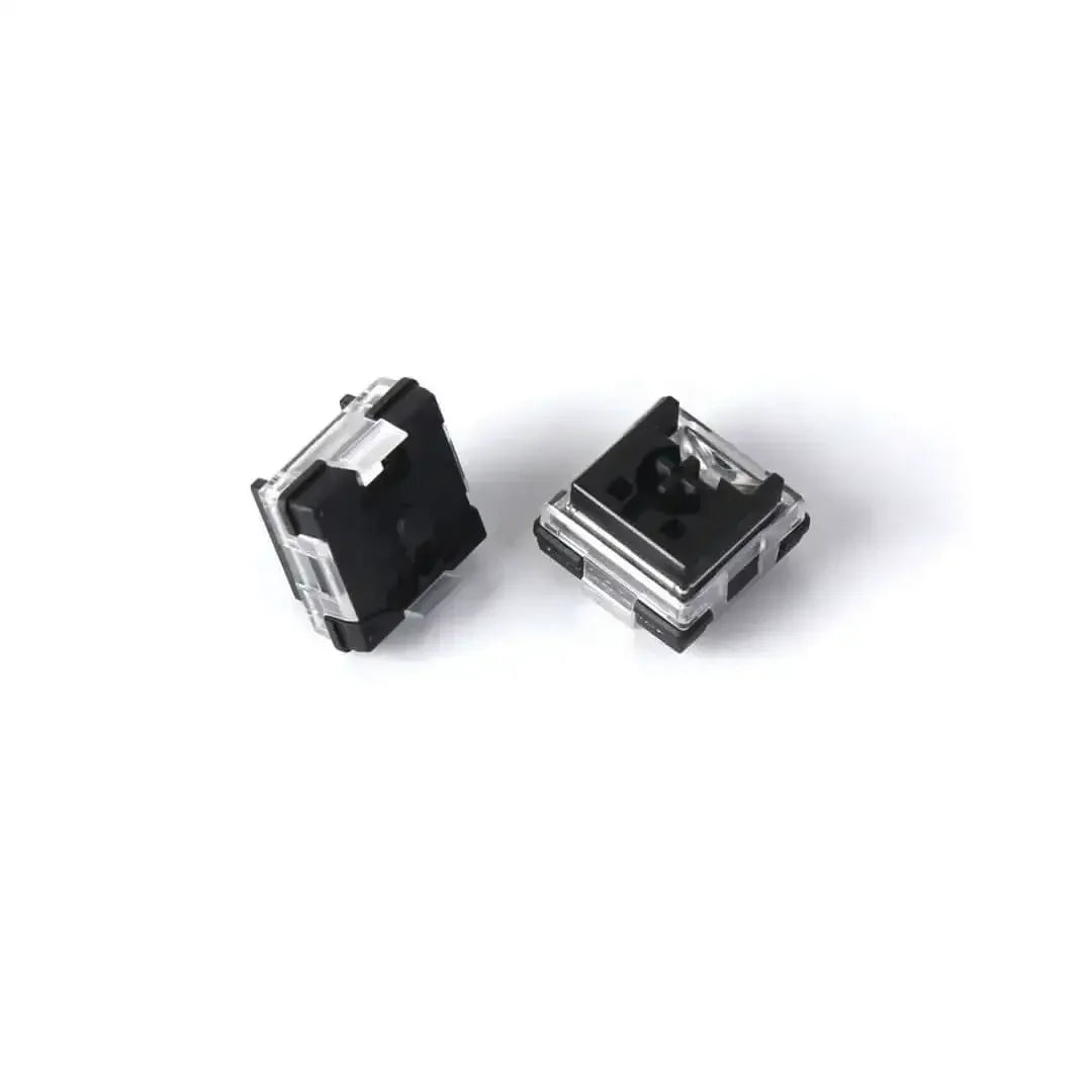Czarny niski switch mechaniczny Keychron Optical do klawiatury, widok z bliska