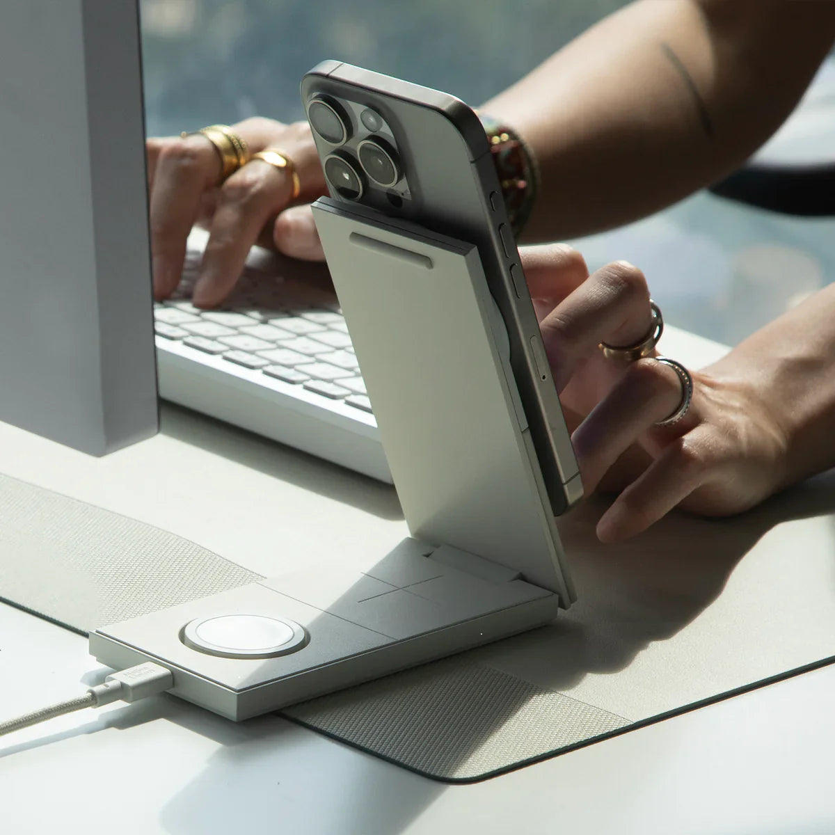 Native Union - Rise 3-in-1 Magnetic Wireless Charger - Magnetyczna Ładowarka Bezprzewodowa
