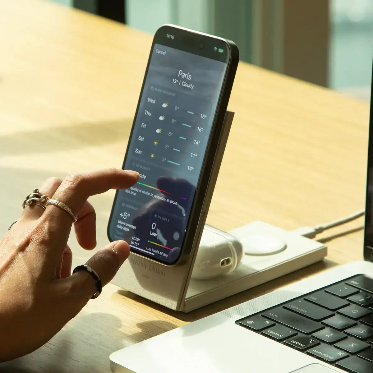 Native Union - Rise 3-in-1 Magnetic Wireless Charger - Magnetyczna Ładowarka Bezprzewodowa