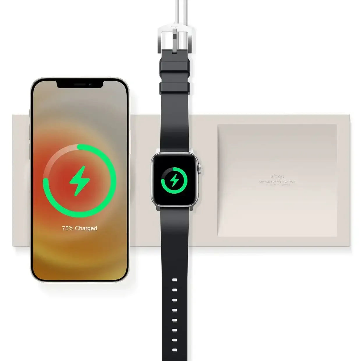 Bezprzewodowa ładowarka indukcyjna do smartfona i smartwatcha na biurko