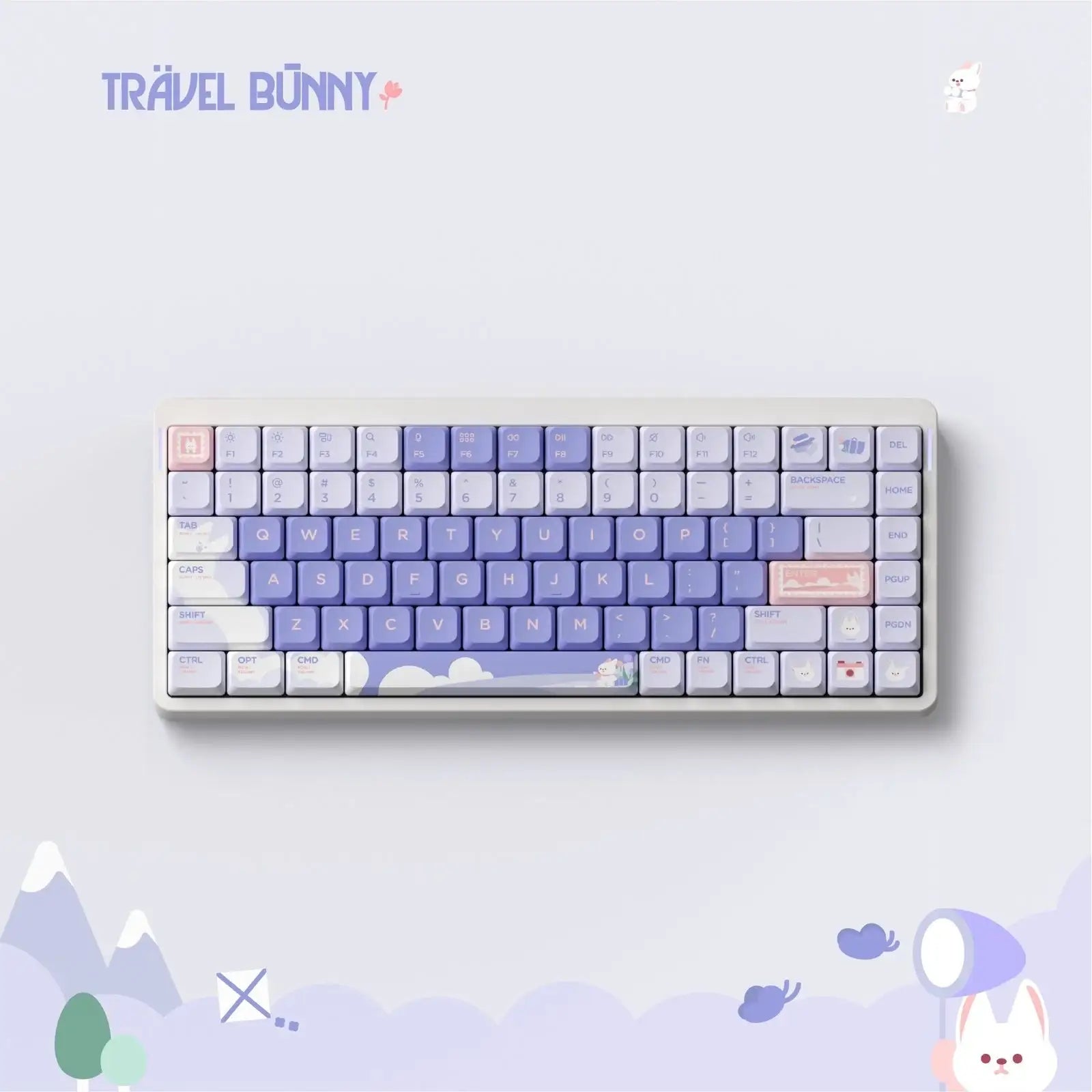 NuPhy - Travel Bunny nSA Profile Dye-sub PBT Keycaps - Niskoprofilowe Nasadki do Klawiatury