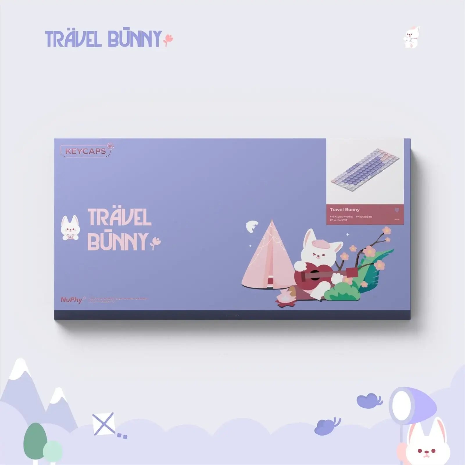 NuPhy - Travel Bunny nSA Profile Dye-sub PBT Keycaps - Niskoprofilowe Nasadki do Klawiatury