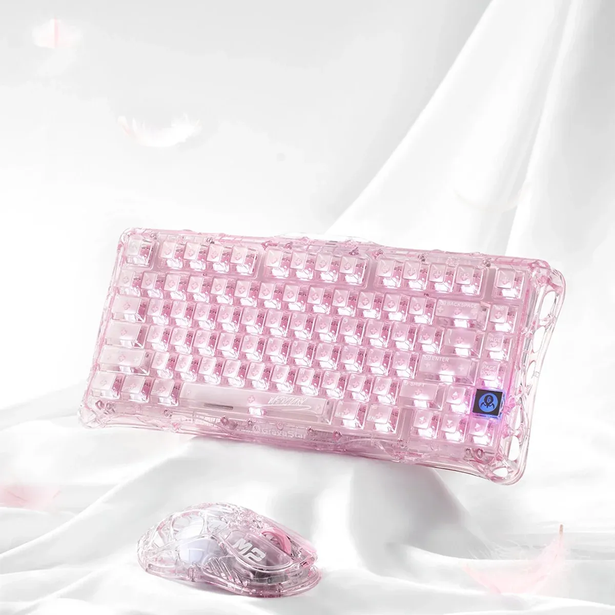 GravaStar - Mercury K1 Lite Crystal Rose Wireless Mechanical Keyboard - Bezprzewodowa Klawiatura Mechaniczna
