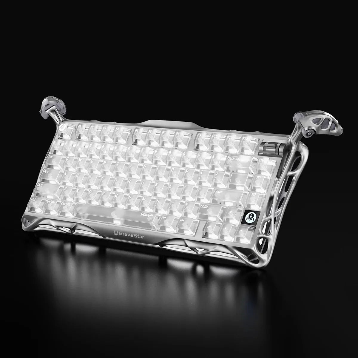 GravaStar - Mercury K1 Pro Ghost Silver Wireless Mechanical Keyboard - Bezprzewodowa Klawiatura Mechaniczna