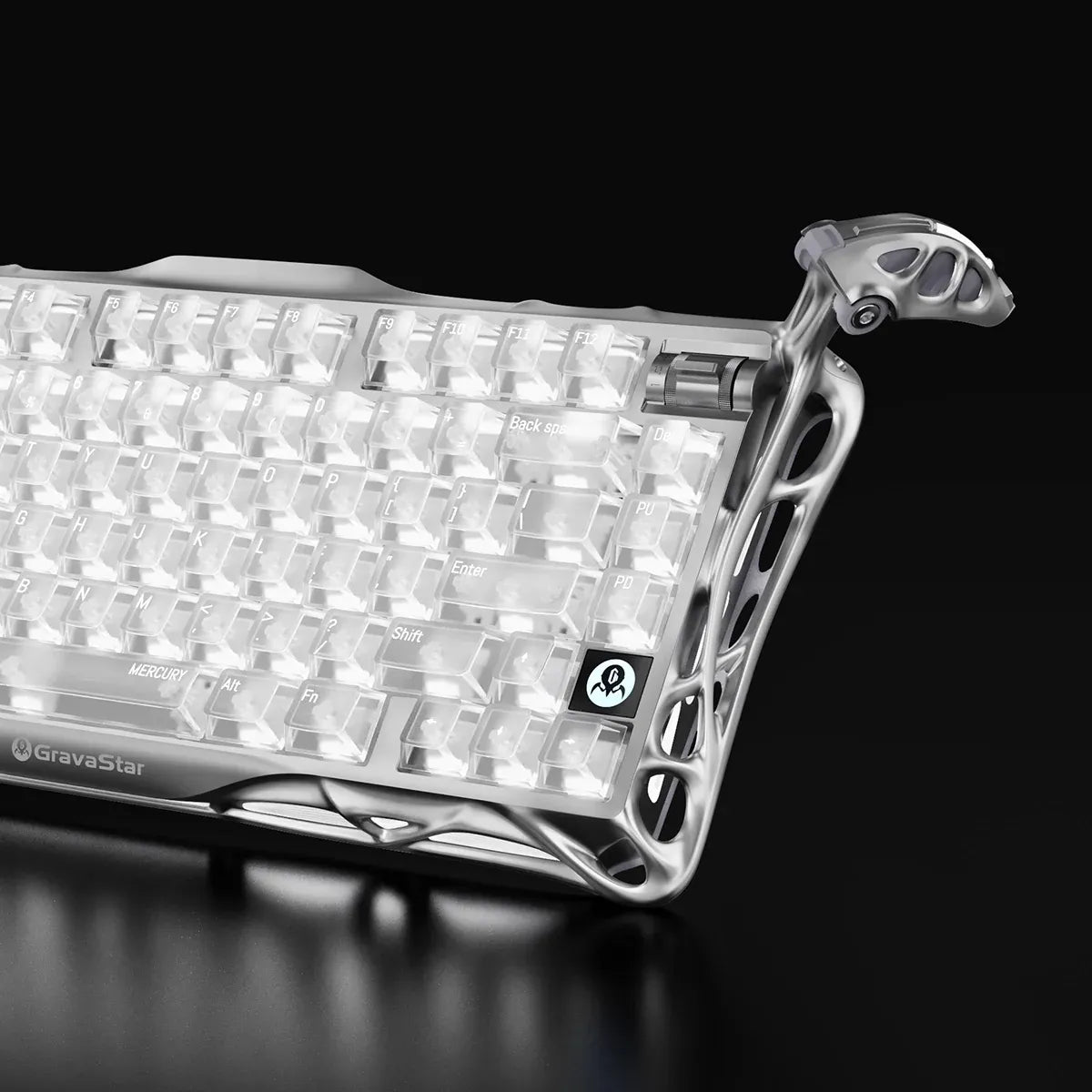 GravaStar - Mercury K1 Pro Ghost Silver Wireless Mechanical Keyboard - Bezprzewodowa Klawiatura Mechaniczna