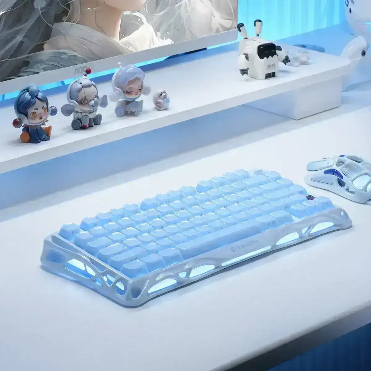 GravaStar - Mercury K1 Ice Blue Wireless Mechanical Keyboard - Bezprzewodowa Klawiatura Mechaniczna
