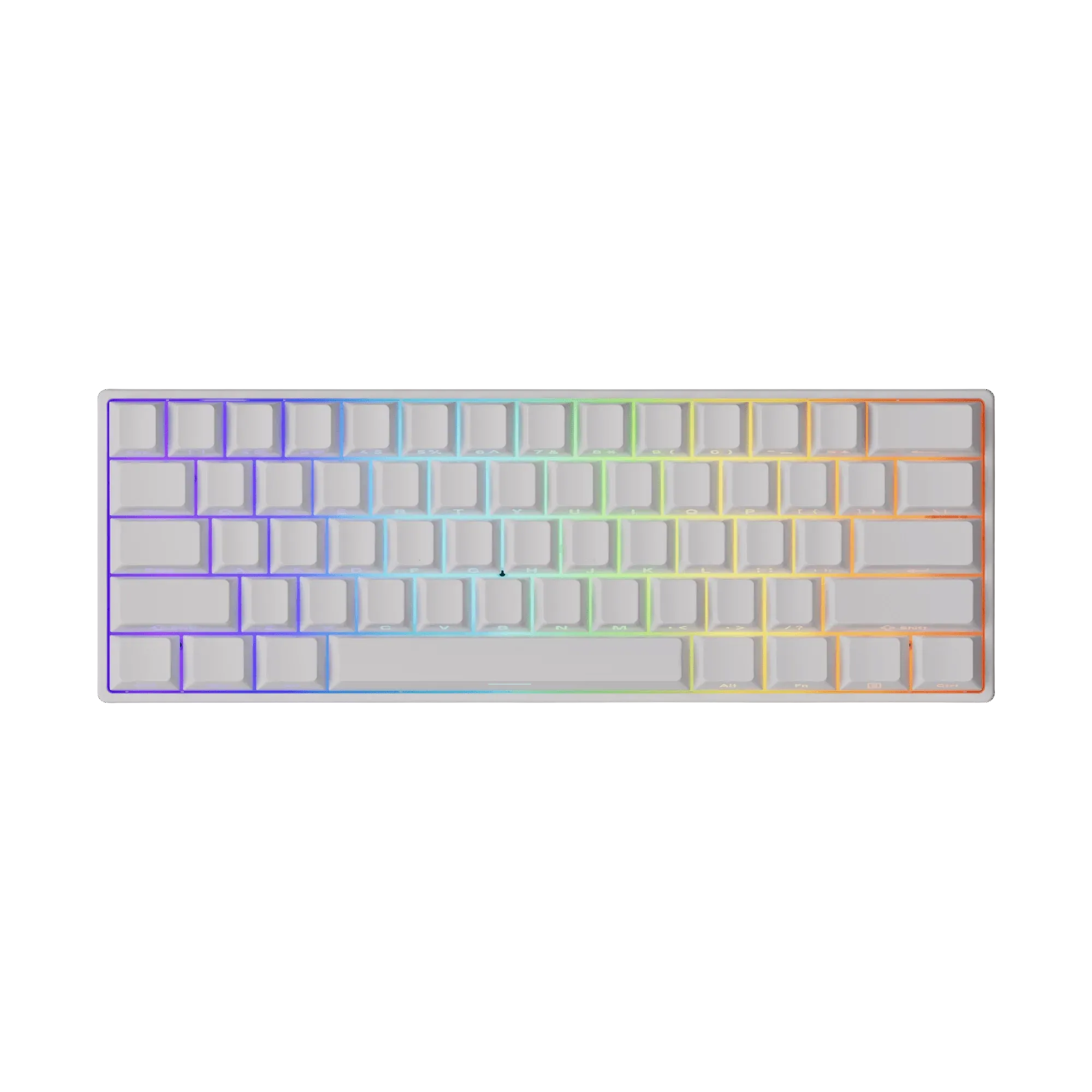 MonsGeek - FUN60 Pro HE Side-Printed Shine-Through White - Klawiatura Magnetyczna