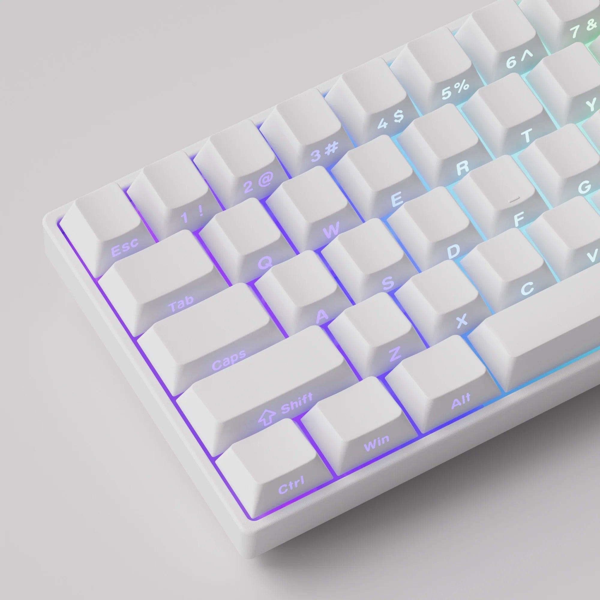 MonsGeek - FUN60 Pro HE Side-Printed Shine-Through White - Klawiatura Magnetyczna