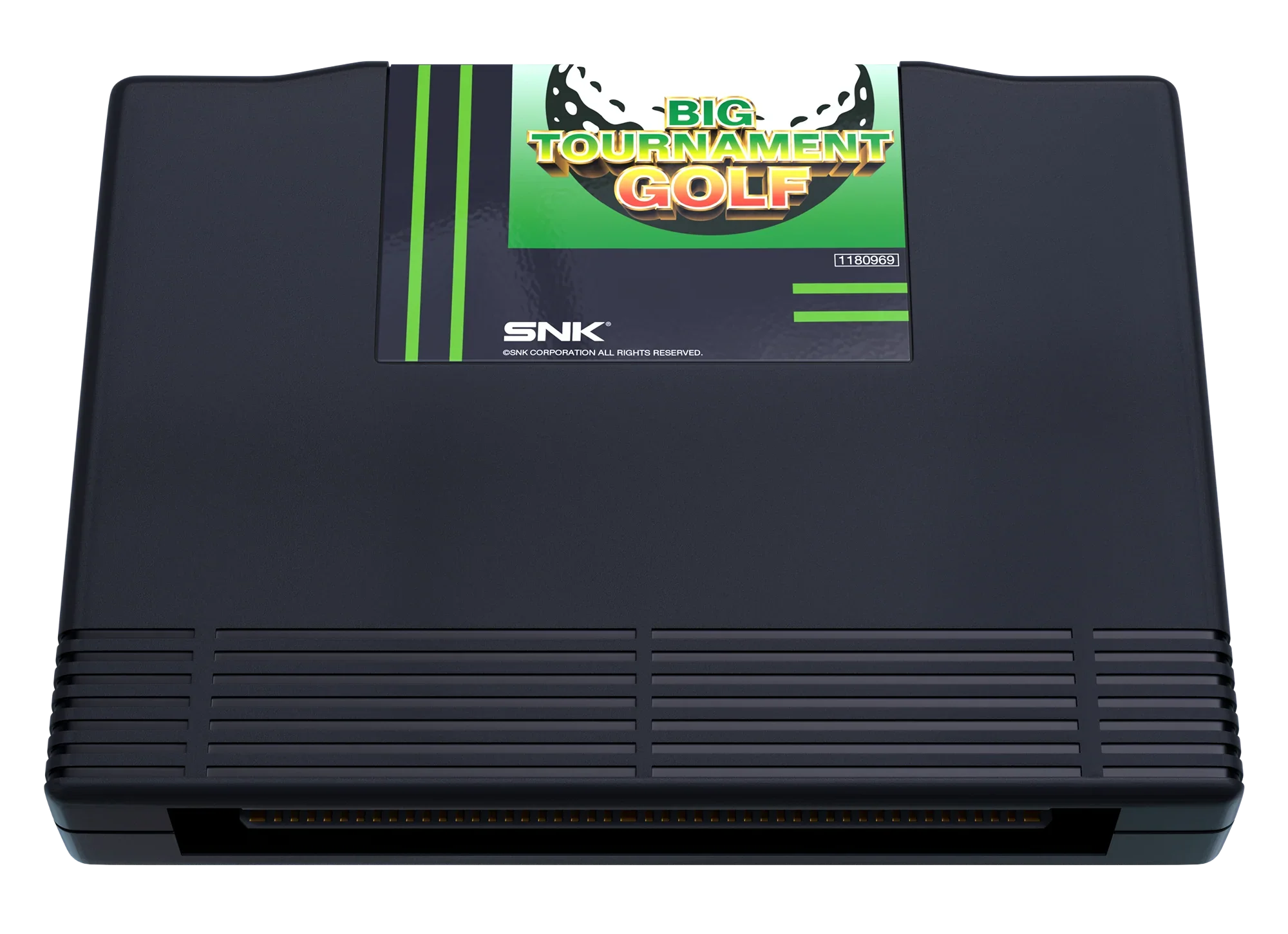 Karta gry SNK Big Tournament Golf do konsoli, czarna z zielonymi akcentami, idealna dla fanów retro gamingu.
