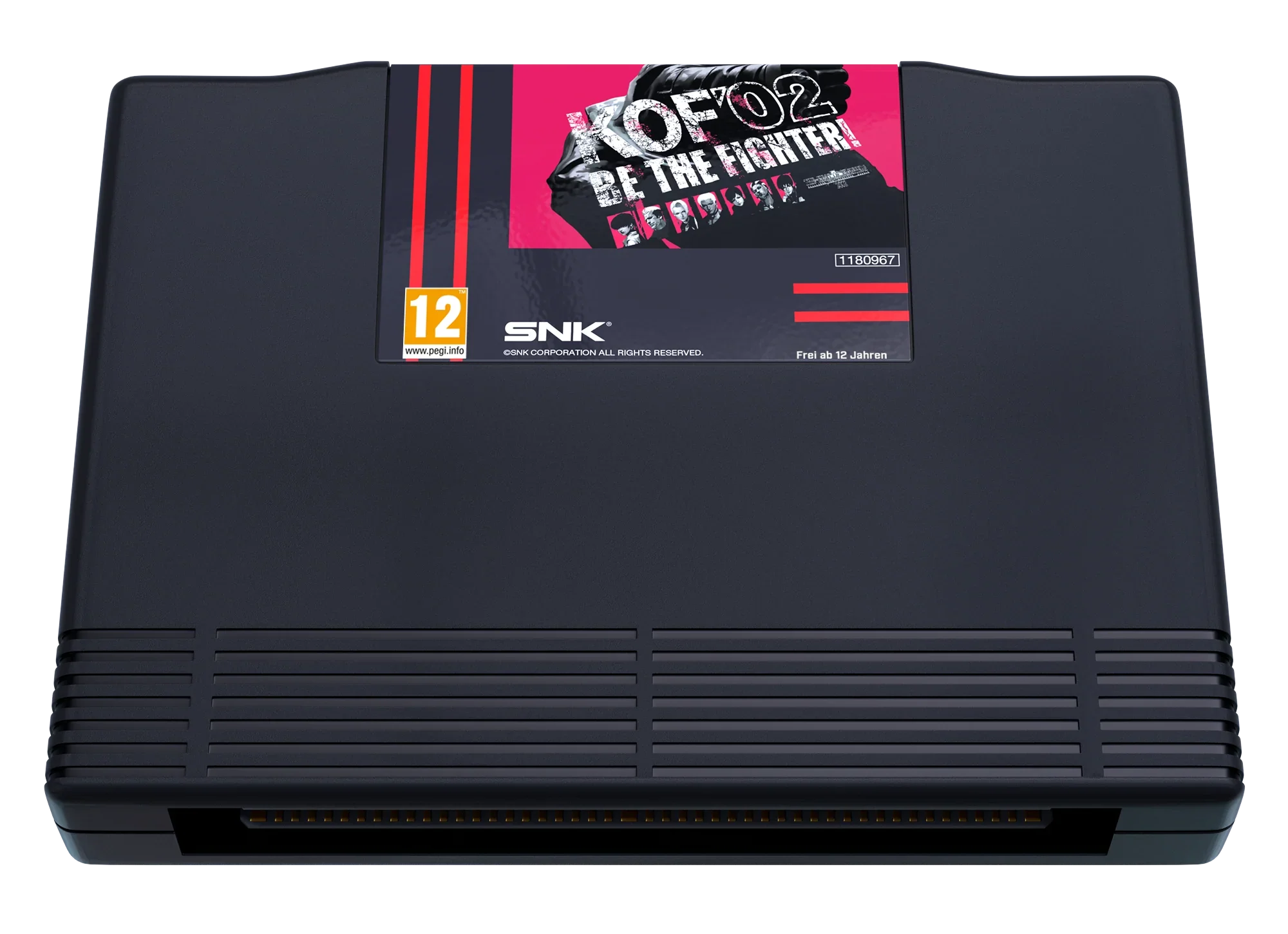 Czarna konsola SNK z grą KOF '02 Be The Fighter, idealna dla fanów retro gamingu i gier walki.