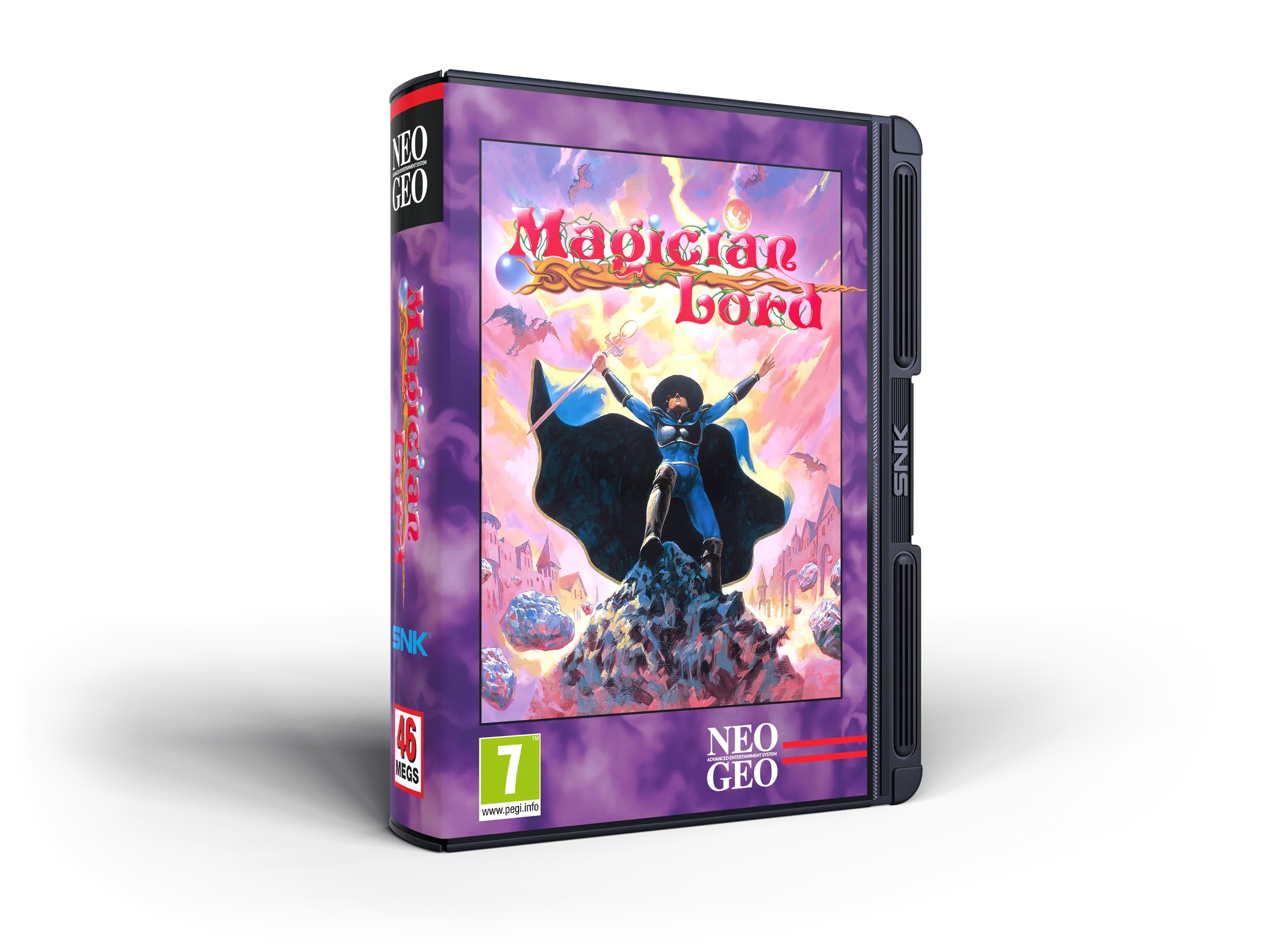 Kaseta gry Magician Lord dla NEO GEO, 46 MB, ocena PEGI 7, klasyczna gra akcji z magiem na okładce