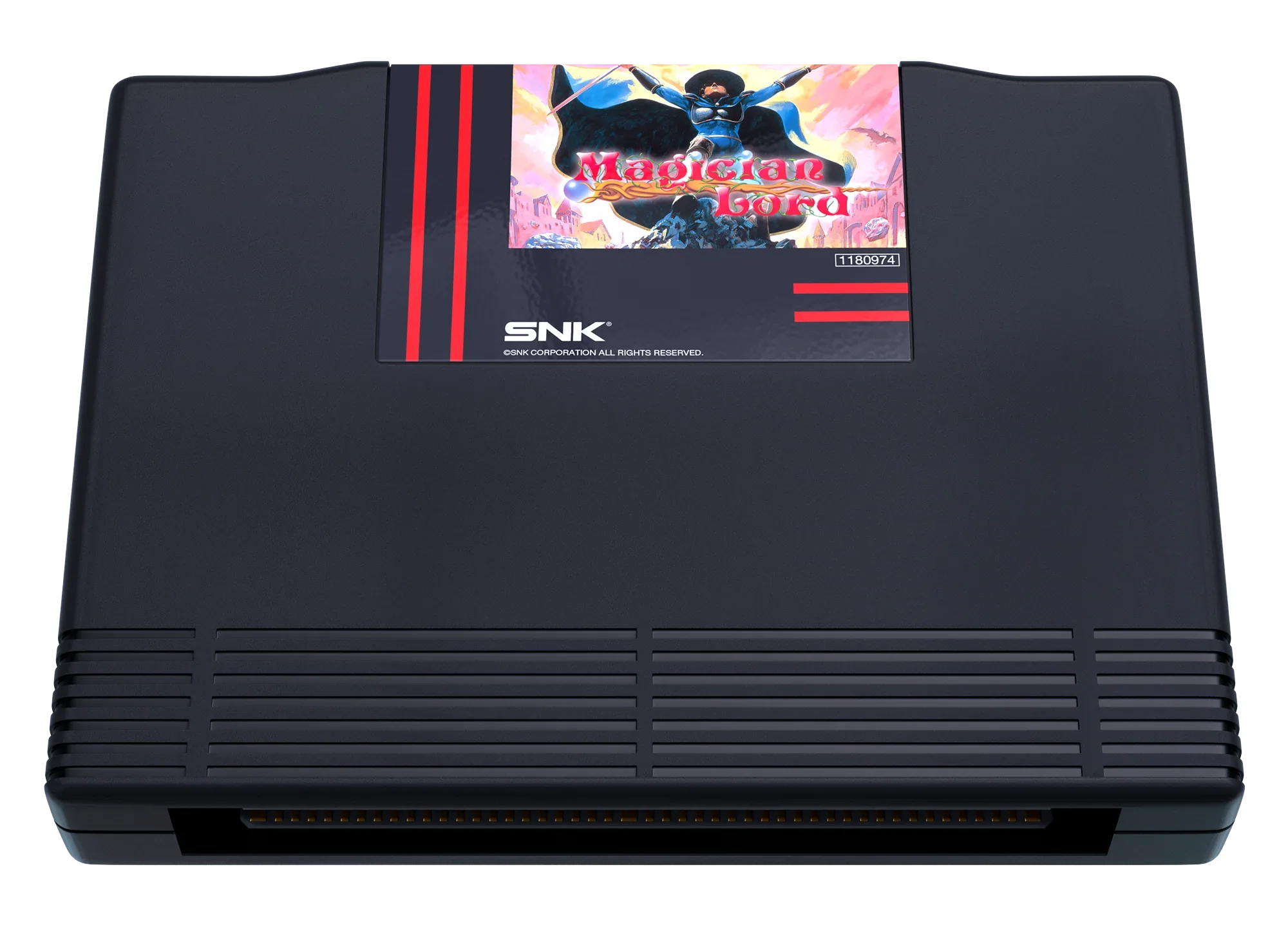 Czarna konsola SNK z grą Magician Lord, idealna dla fanów retro gamingu i kolekcjonerów.