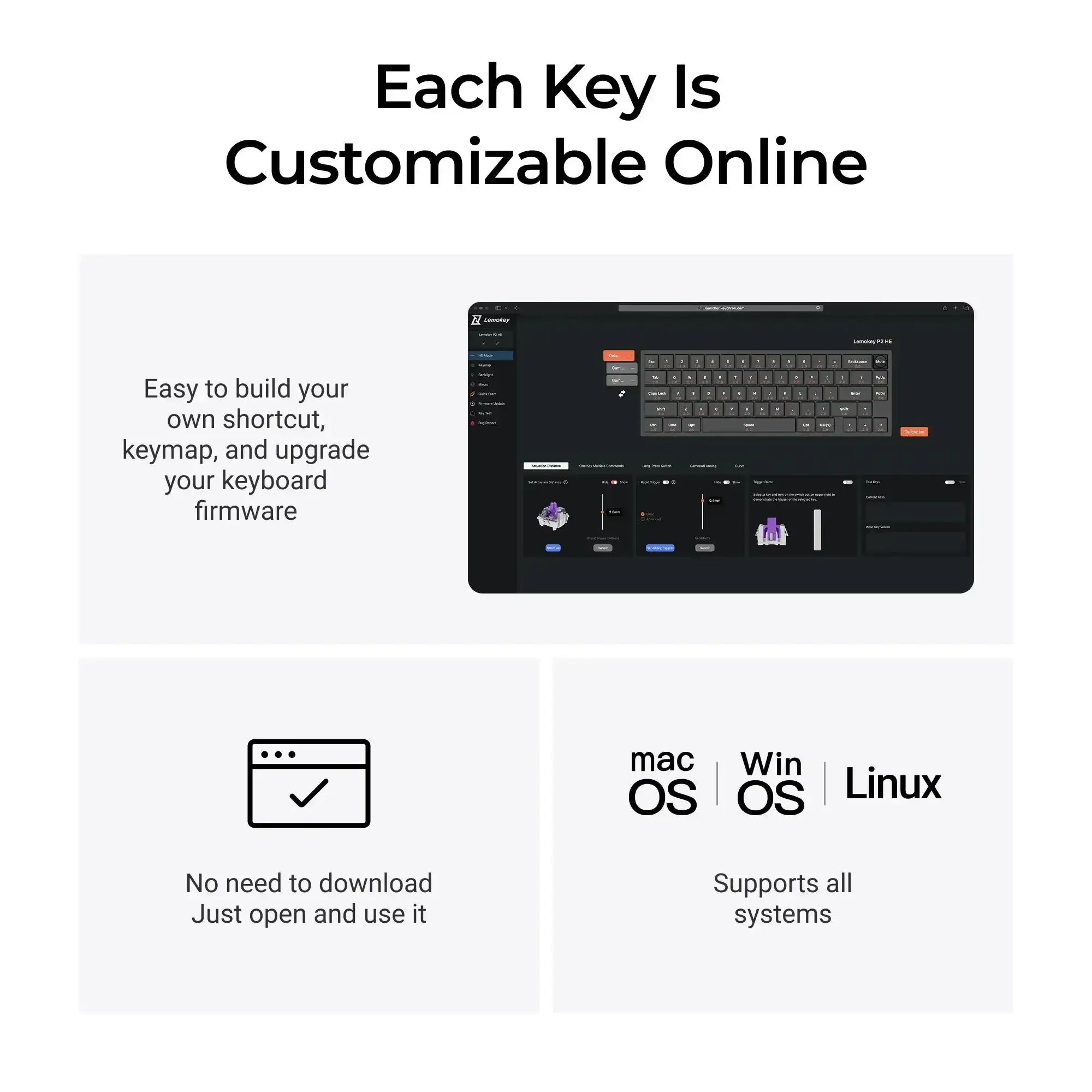 Lemokey - P2 HE Wireless Magnetic Switch Custom Gaming Keyboard - Klawiatura Magnetyczna Bezprzewodowa