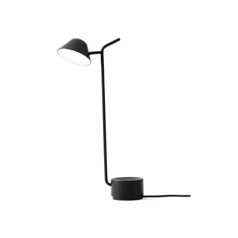 Minimalistyczna czarna lampa biurkowa LED, nowoczesne akcesorium do home office