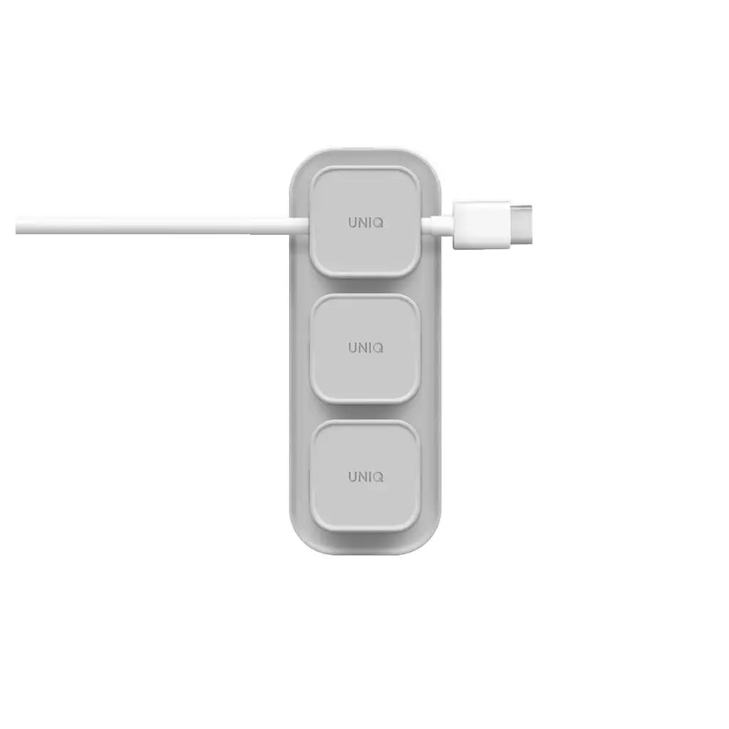 Szary organizer magnetyczny na kable UNIQ, uchwyt biurkowy, minimalistyczny design