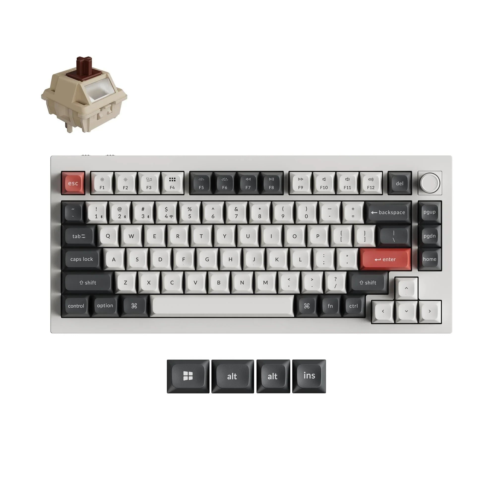 Q1 Ultra 8K Wireless Hot-swappable RGB Backlight Brown Switch - White