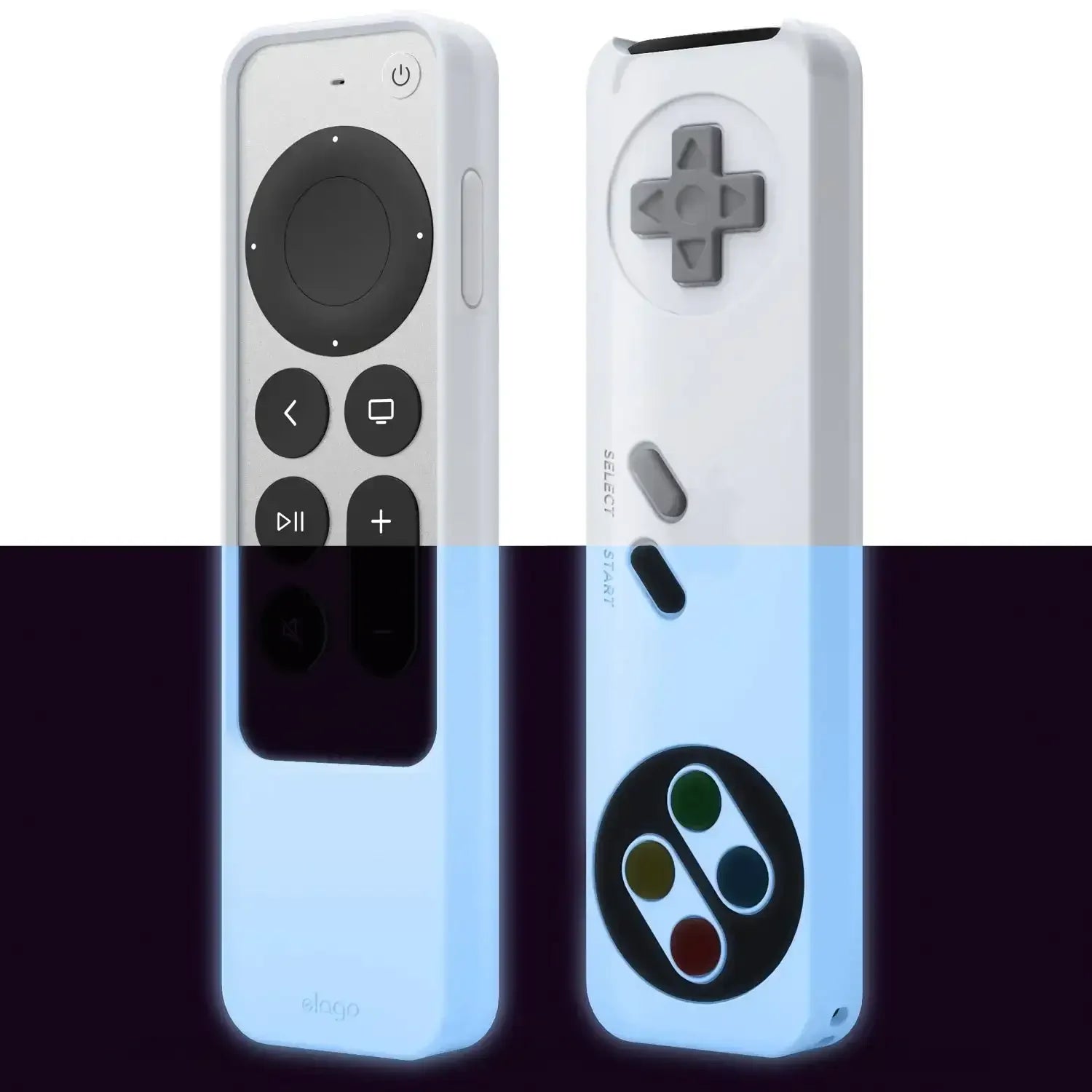 Białe etui do pilota w stylu retro, inspirowane klasycznym kontrolerem do gier