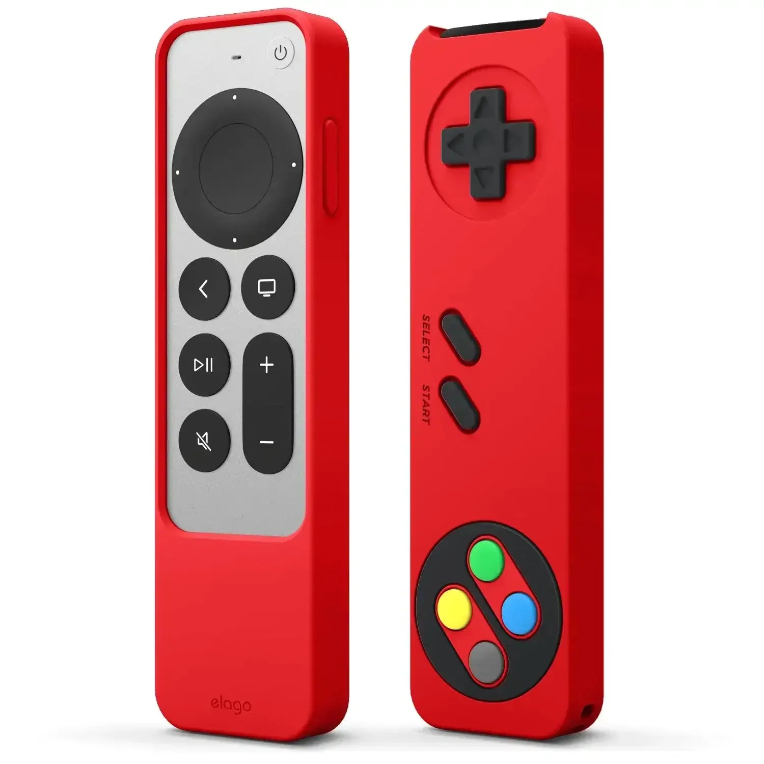 Czerwony silikonowy pokrowiec na pilot, stylizowany na retro gamepad, akcesoria biurowe