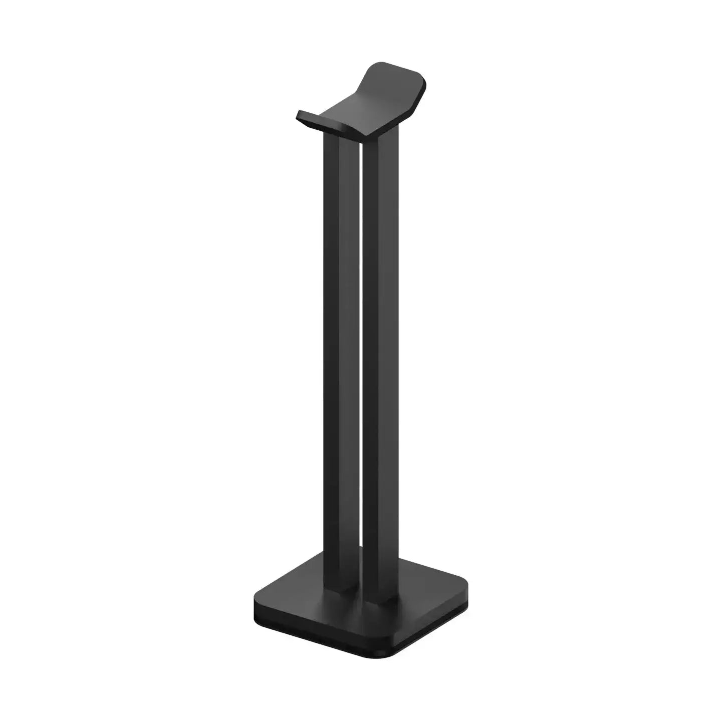 czarny stojak na słuchawki do biurka, minimalistyczny design, akcesorium do home office