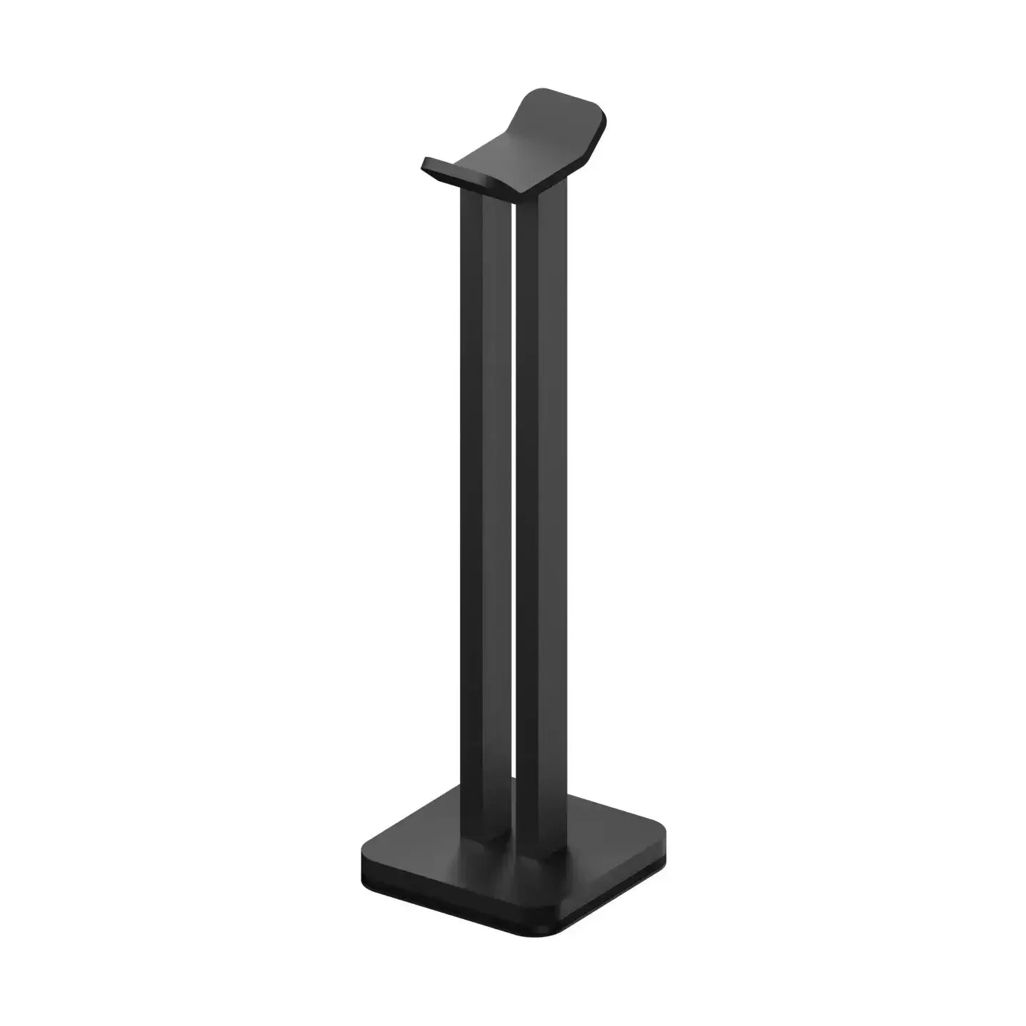 czarny stojak na słuchawki do biurka, minimalistyczny design, akcesorium do home office